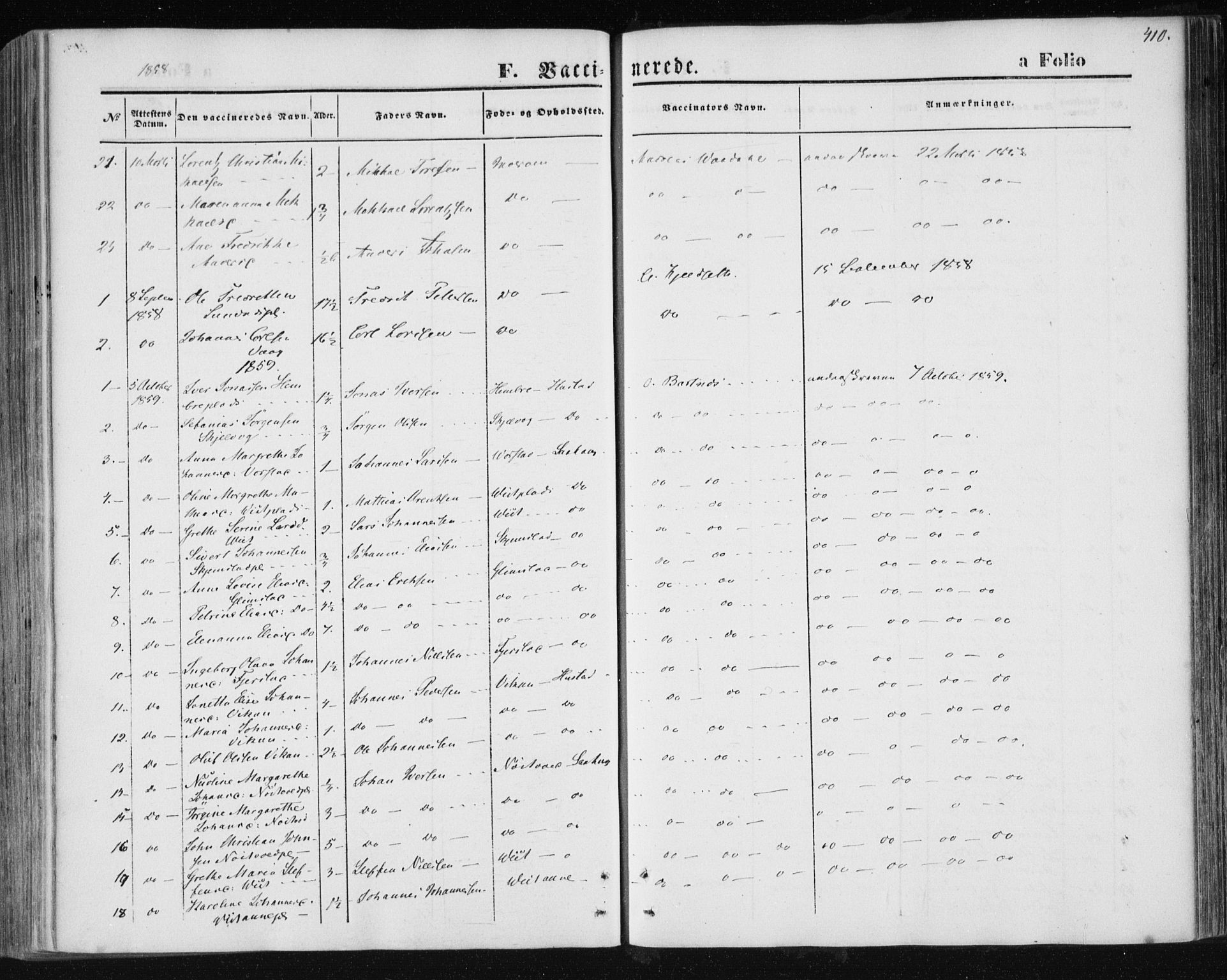 Ministerialprotokoller, klokkerbøker og fødselsregistre - Nord-Trøndelag, SAT/A-1458/730/L0283: Ministerialbok nr. 730A08, 1855-1865, s. 410