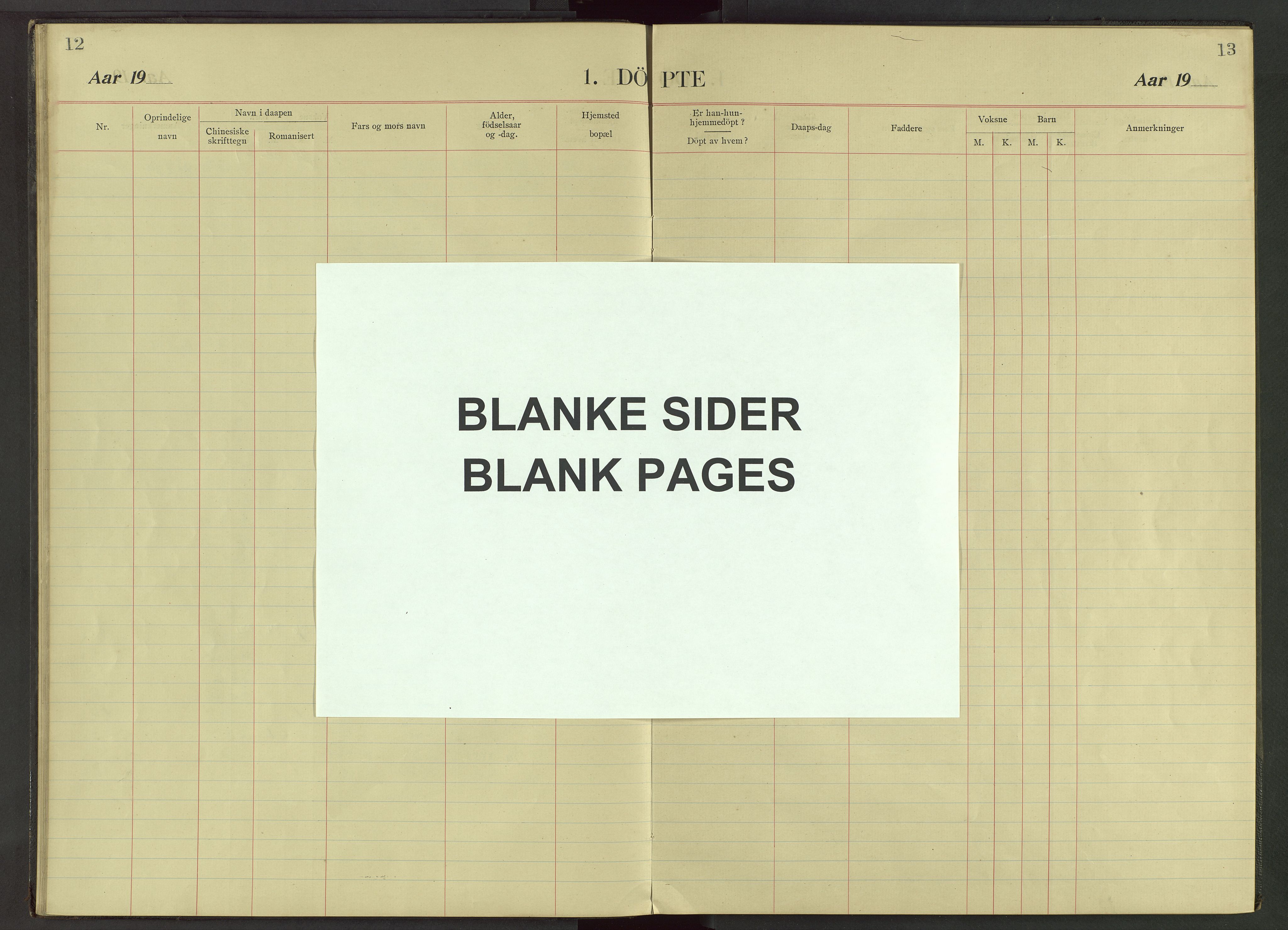 Det Norske Misjonsselskap - utland - Kina (Hunan), VID/MA-A-1065/Dm/L0034: Ministerialbok nr. 72, 1910-1948, s. 12-13