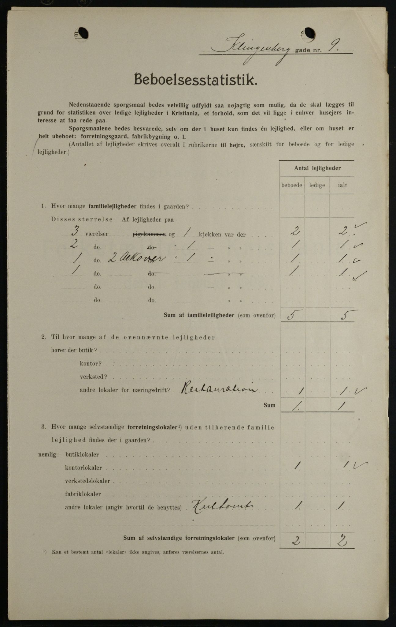 OBA, Kommunal folketelling 1.2.1908 for Kristiania kjøpstad, 1908, s. 46365