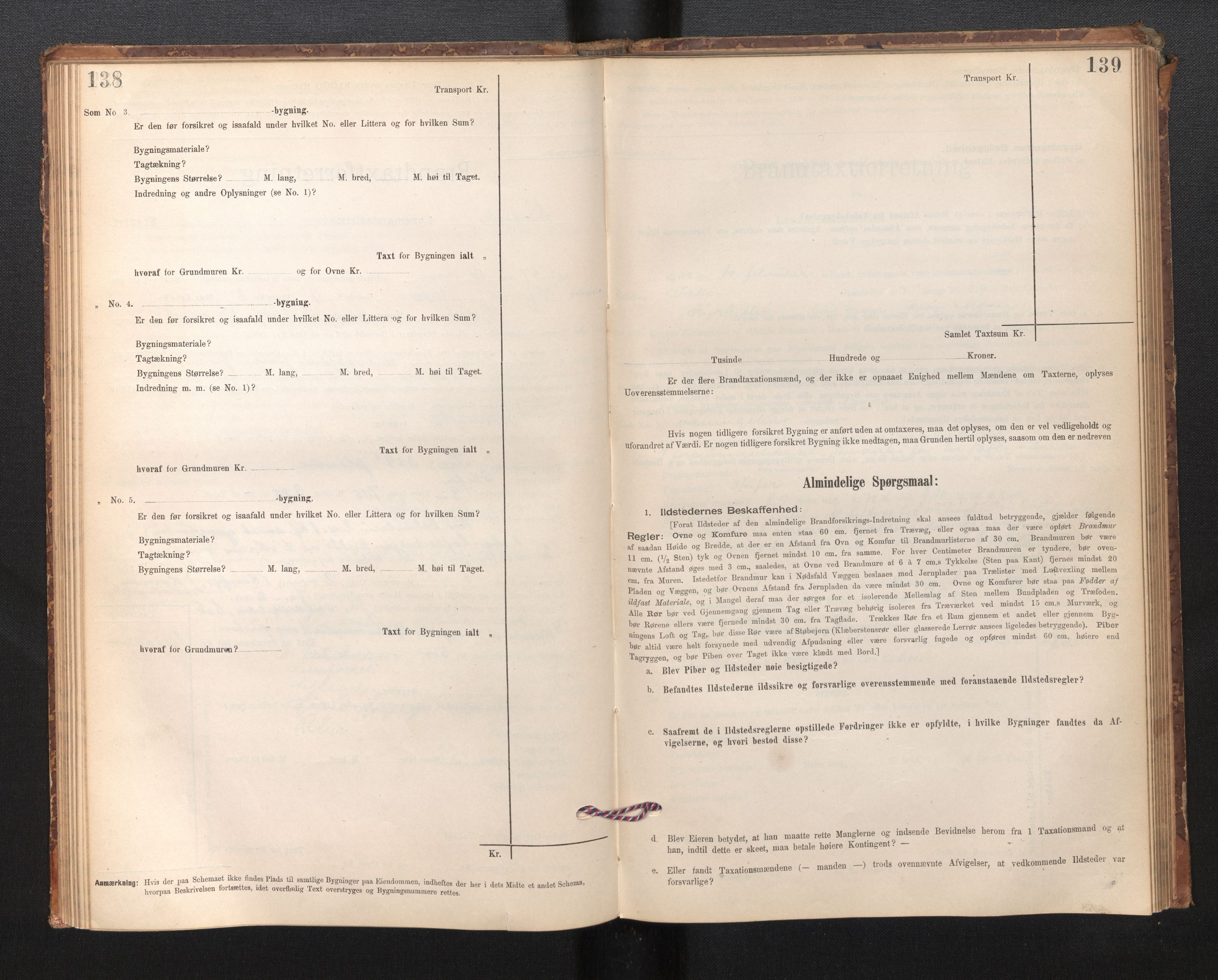 Lensmannen i Kyrkjebø, SAB/A-29001/0012/L0006: Branntakstprotokoll, skjematakst, 1900-1939, s. 138-139