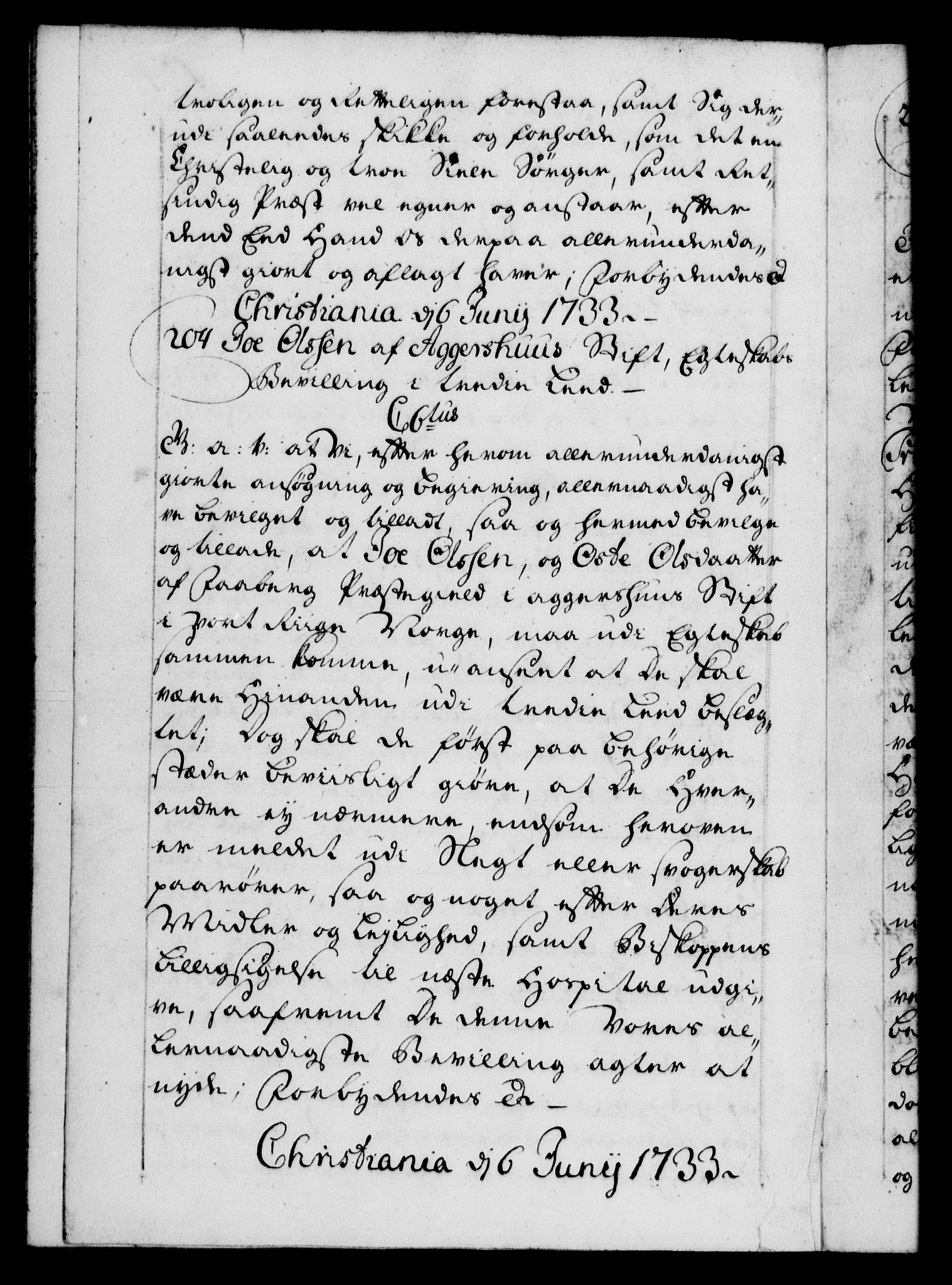 Danske Kanselli 1572-1799, AV/RA-EA-3023/F/Fc/Fca/Fcaa/L0028: Norske registre, 1733-1734, s. 134b
