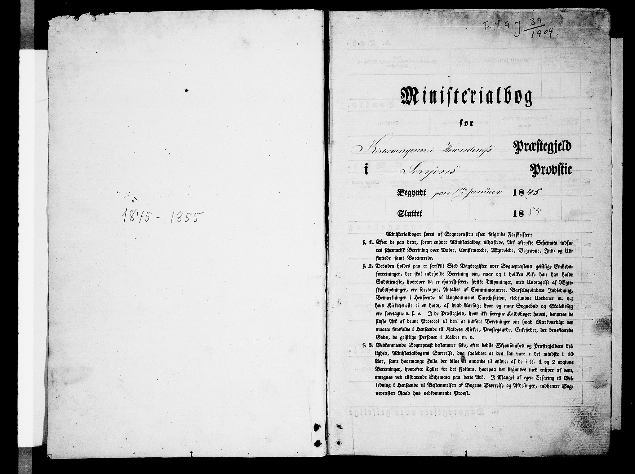 Trondenes sokneprestkontor, SATØ/S-1319/H/Hb/L0006klokker: Klokkerbok nr. 6, 1845-1855