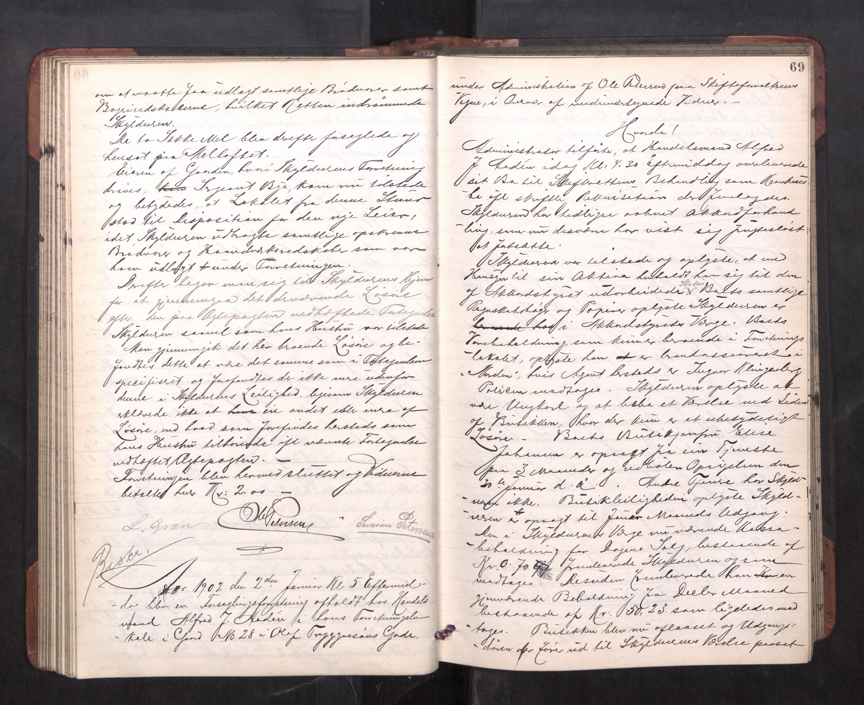 Trondheim byfogd, AV/SAT-A-0003/1/3/3C/L0019: Skifteregistreringsprotokoll - 20/8-21/9. (u/ register), 1901-1903, s. 69
