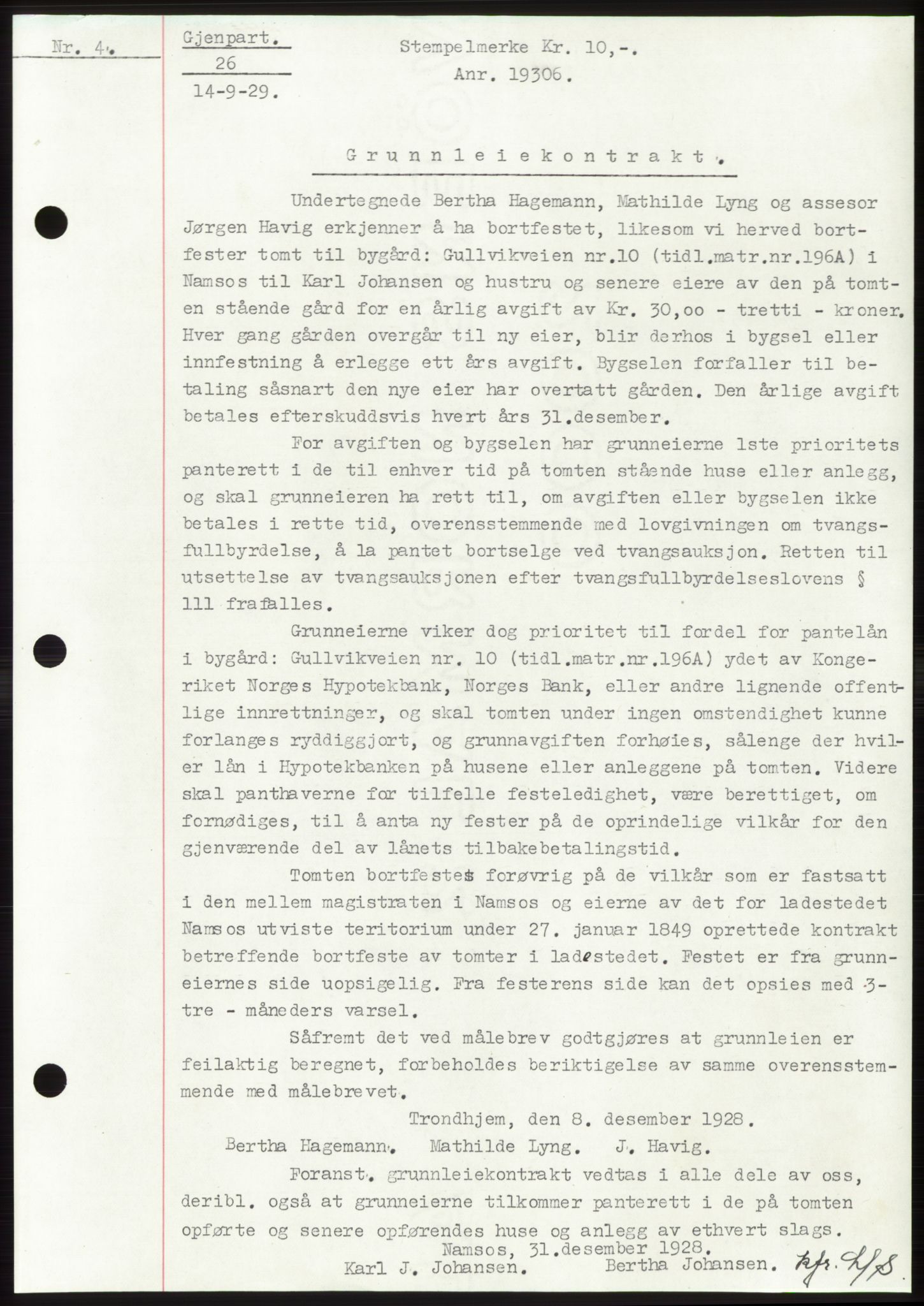 Namdal sorenskriveri, SAT/A-4133/1/2/2C: Pantebok nr. -, 1926-1930, Tingl.dato: 14.09.1929