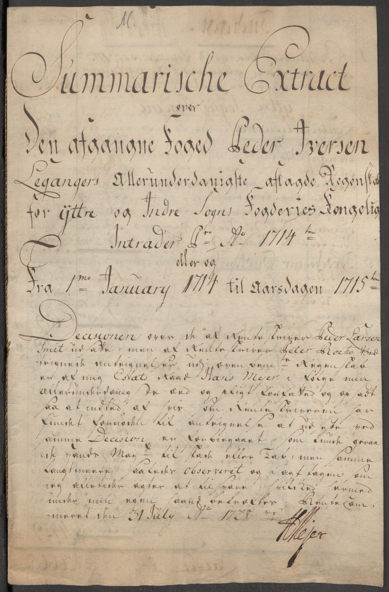 Rentekammeret inntil 1814, Reviderte regnskaper, Fogderegnskap, AV/RA-EA-4092/R52/L3319: Fogderegnskap Sogn, 1713-1714, s. 586