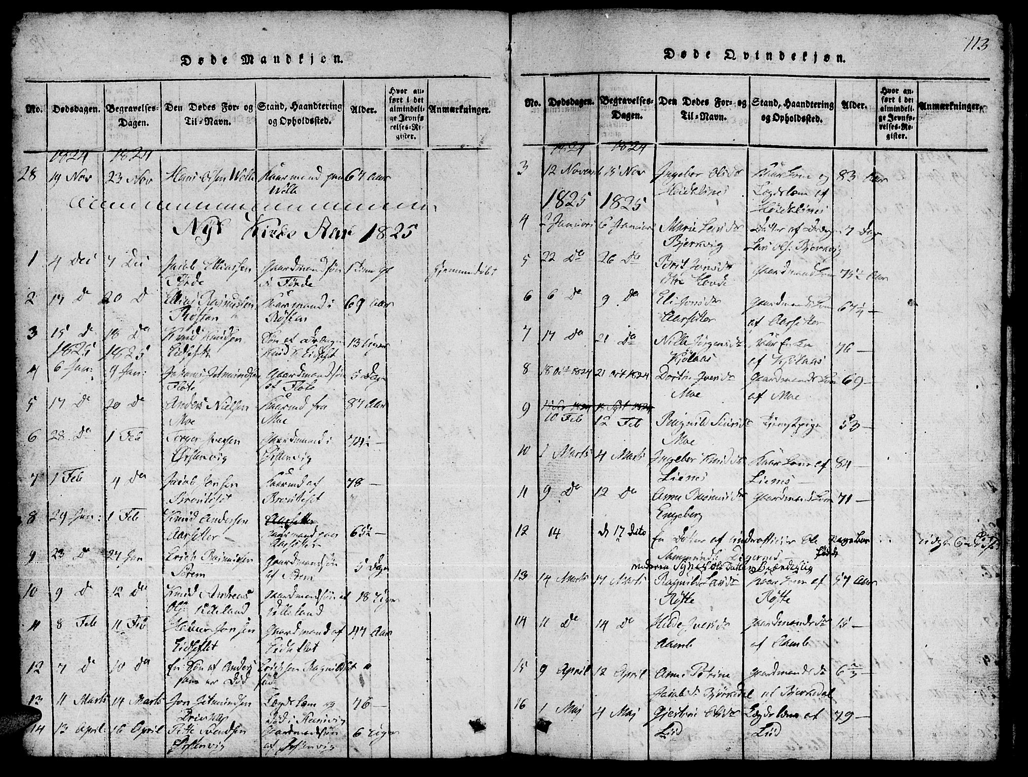 Ministerialprotokoller, klokkerbøker og fødselsregistre - Møre og Romsdal, AV/SAT-A-1454/511/L0155: Klokkerbok nr. 511C01, 1817-1829, s. 113