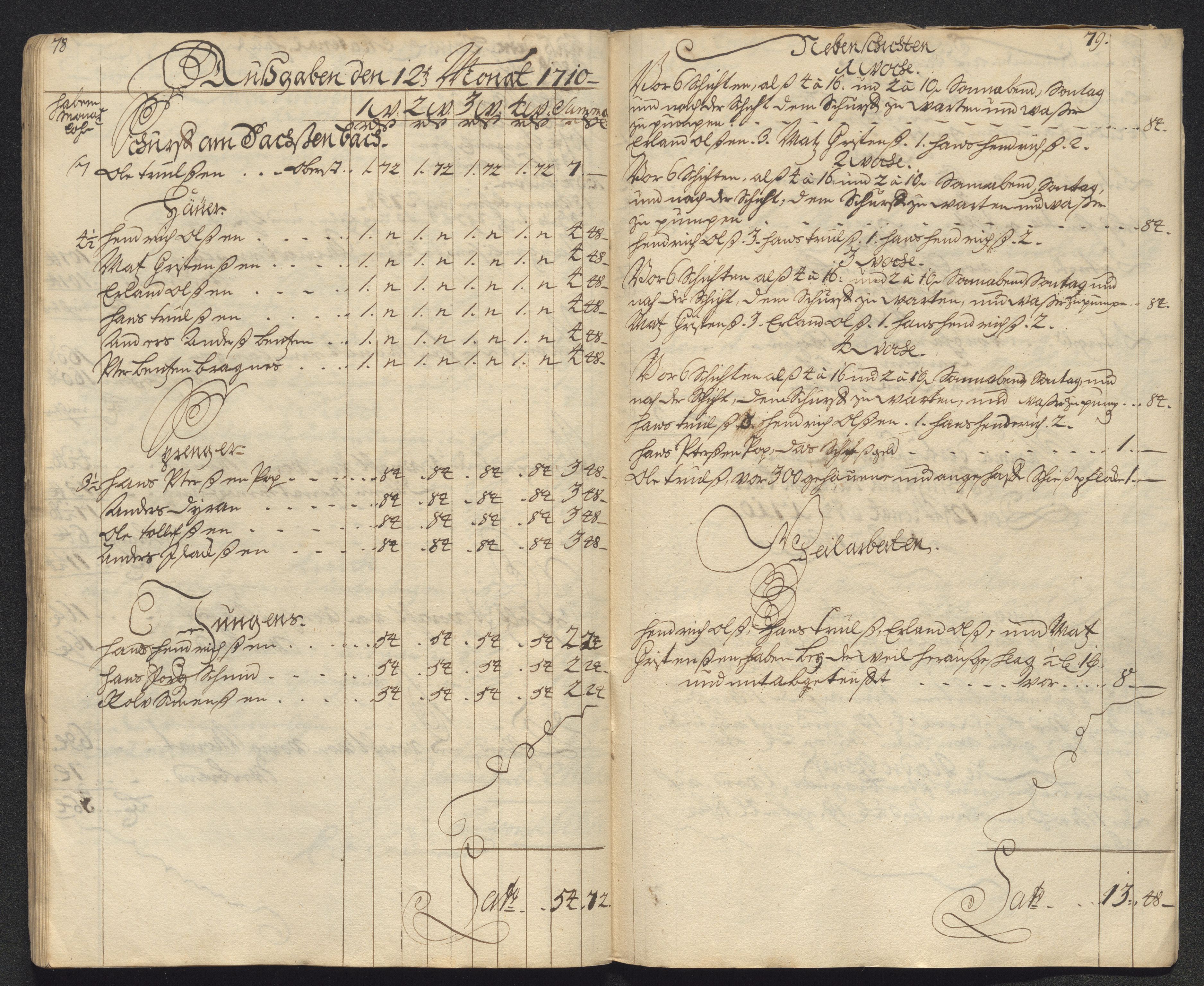 Kongsberg Sølvverk 1623-1816, AV/SAKO-EA-3135/001/D/Dc/Dcd/L0099: Utgiftsregnskap for gruver m.m., 1710, s. 573