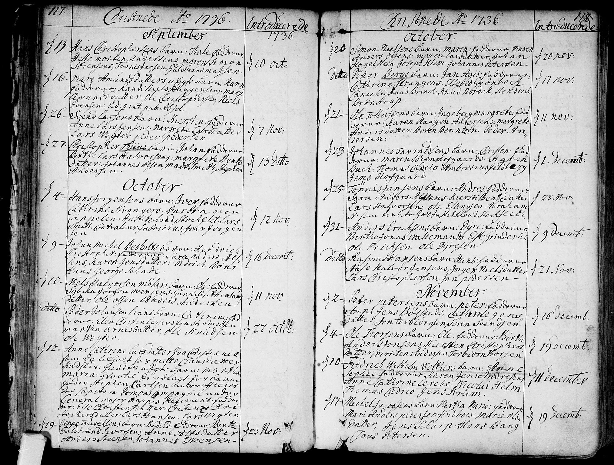 Bragernes kirkebøker, SAKO/A-6/F/Fa/L0004: Ministerialbok nr. I 4, 1734-1759, s. 117-118