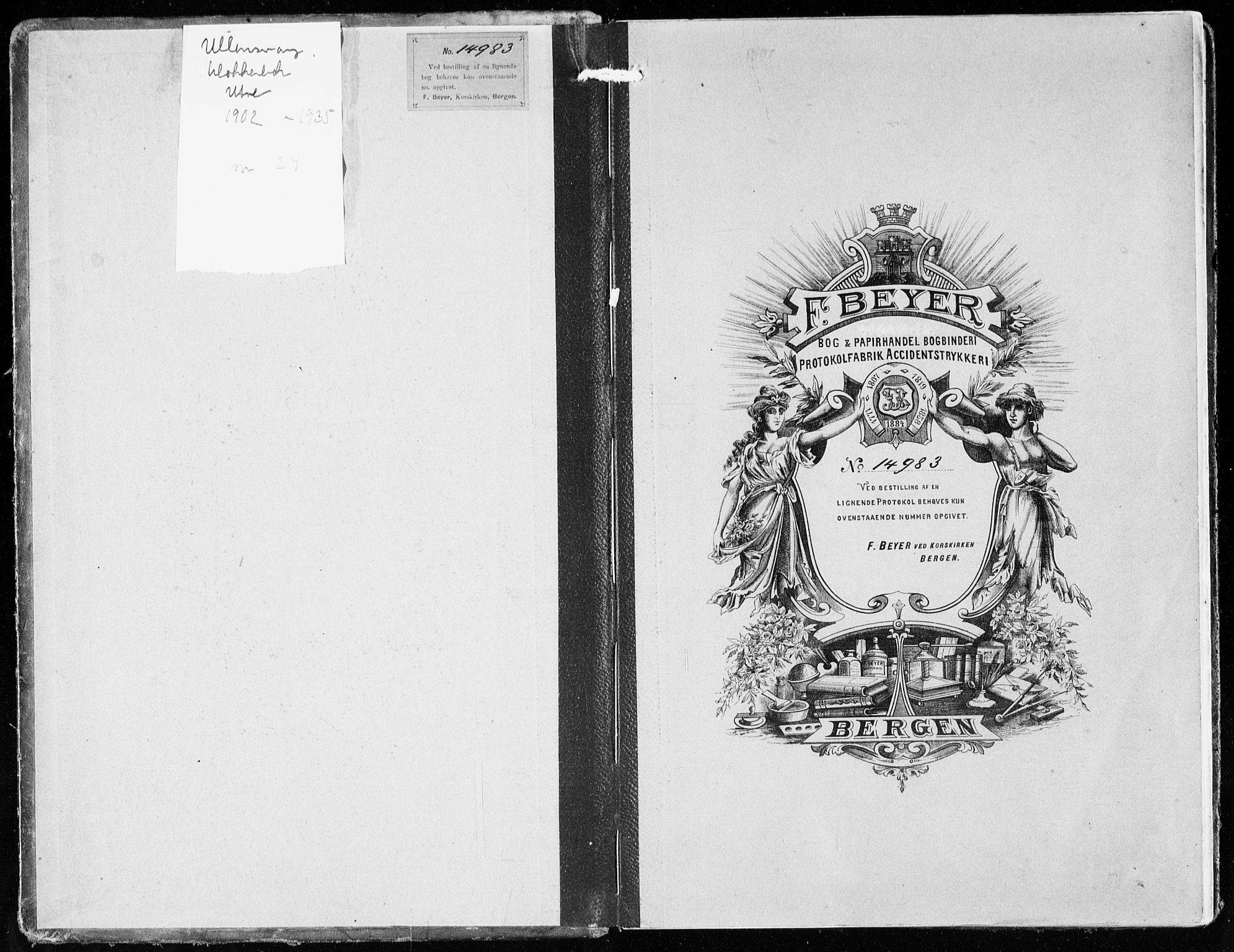 Ullensvang sokneprestembete, SAB/A-78701/H/Hab: Klokkerbok nr. F  1, 1902-1935