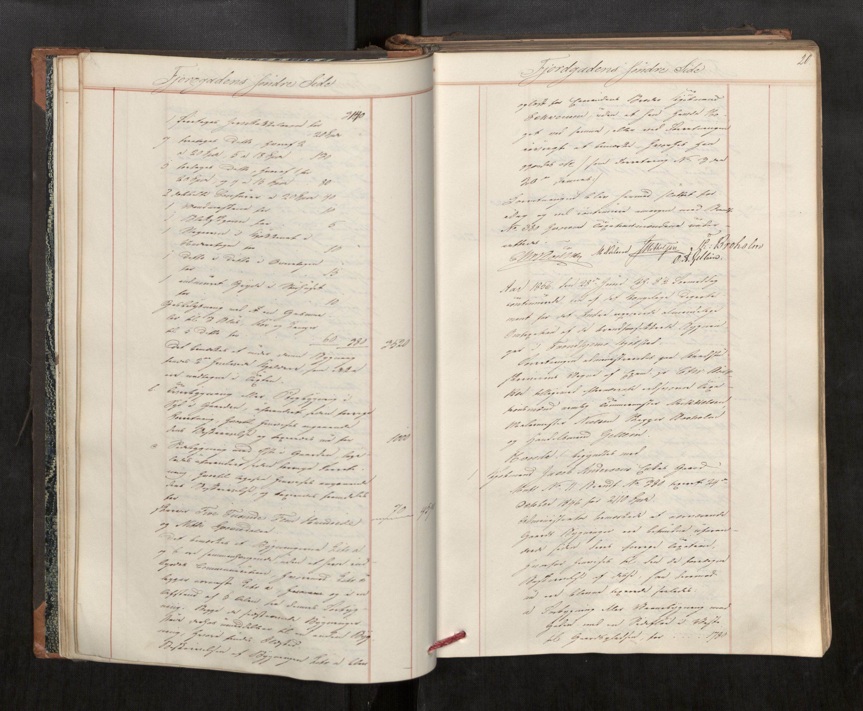 Norges Brannkasse Trondheim magistrat, AV/SAT-A-5590/Fa/L0034: Branntakstprotokoll D, 1856, s. 19b-20a