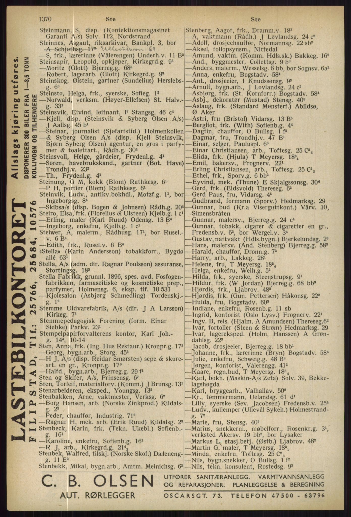 Kristiania/Oslo adressebok, PUBL/-, 1936, s. 1370