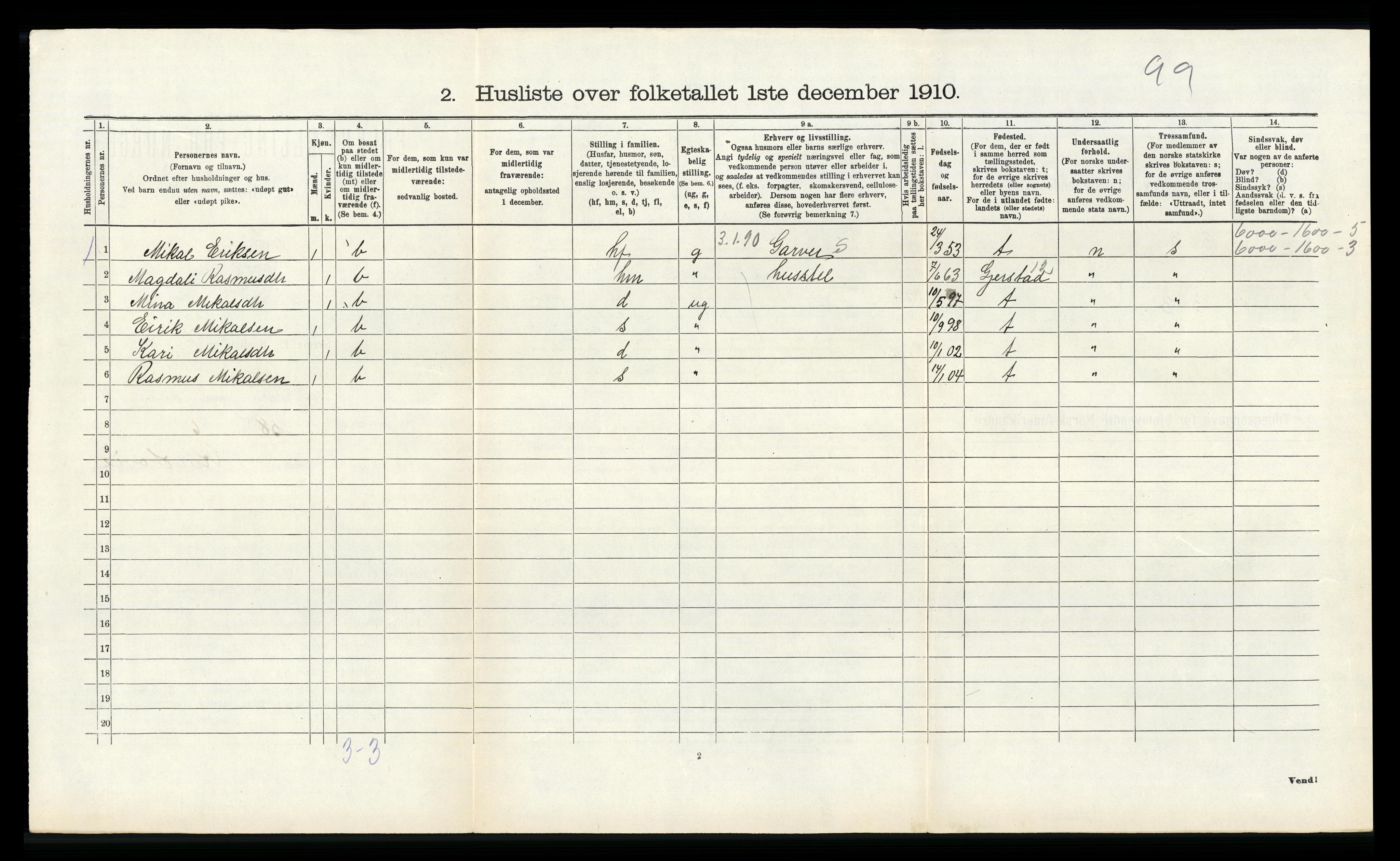 RA, Folketelling 1910 for 1254 Hamre herred, 1910, s. 665