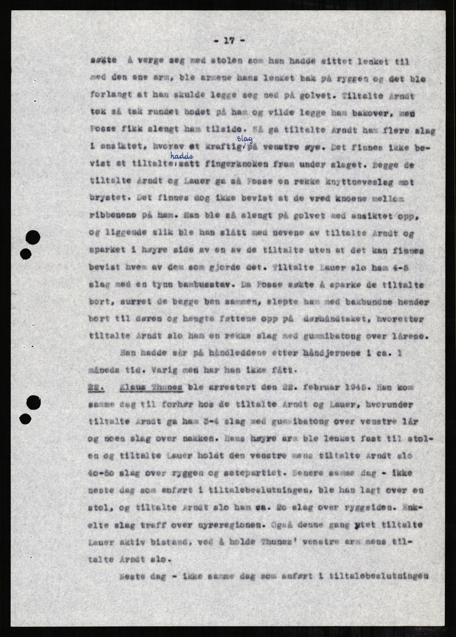 Forsvaret, Forsvarets overkommando II, AV/RA-RAFA-3915/D/Db/L0001: CI Questionaires. Tyske okkupasjonsstyrker i Norge. Tyskere., 1945-1946, s. 326