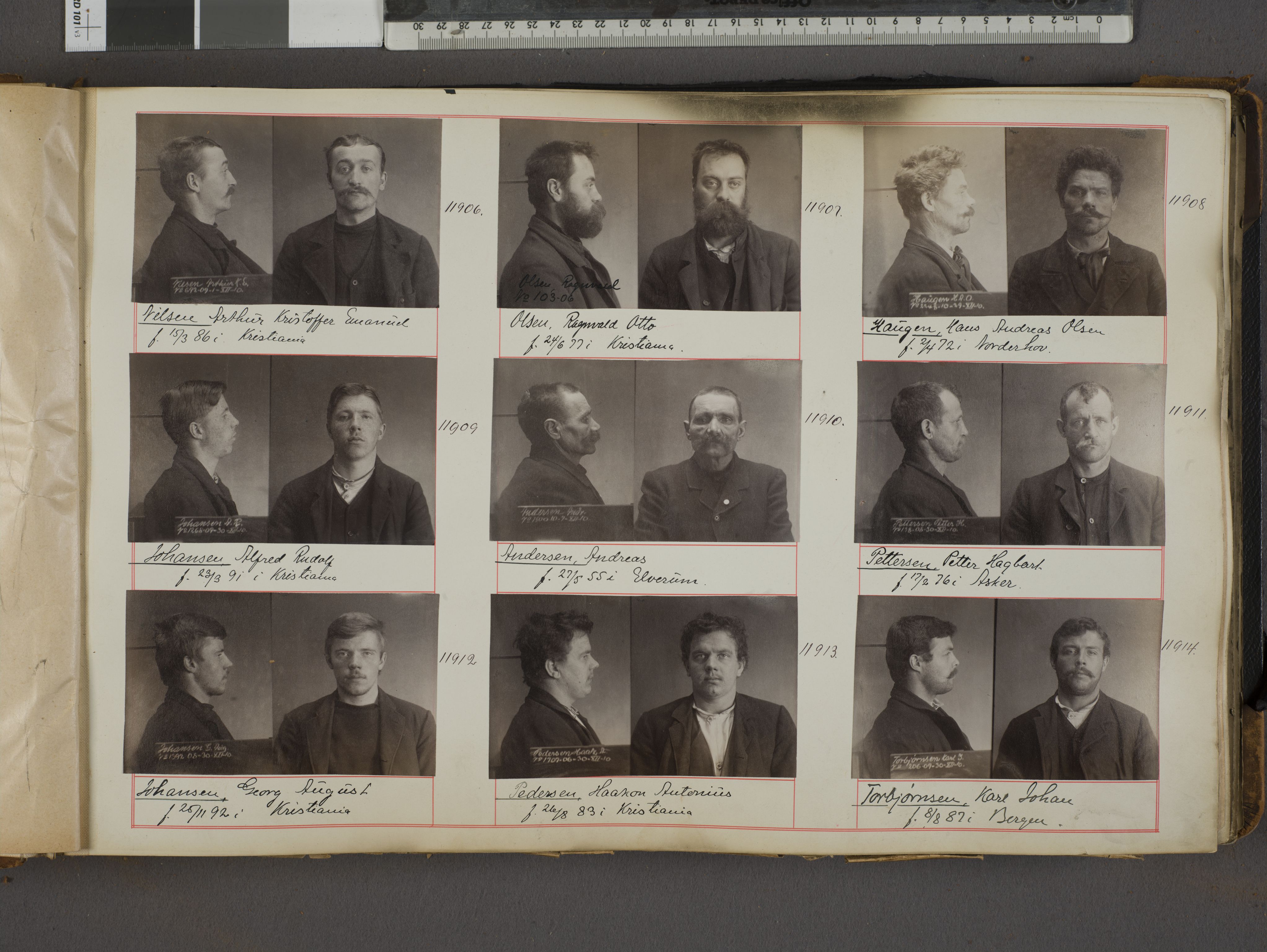 Oslo politikammer, Kriminalavdelingen, AV/SAO-A-11137/U/Ua/L0013: Forbryteralbum, 1910-1913, s. 3