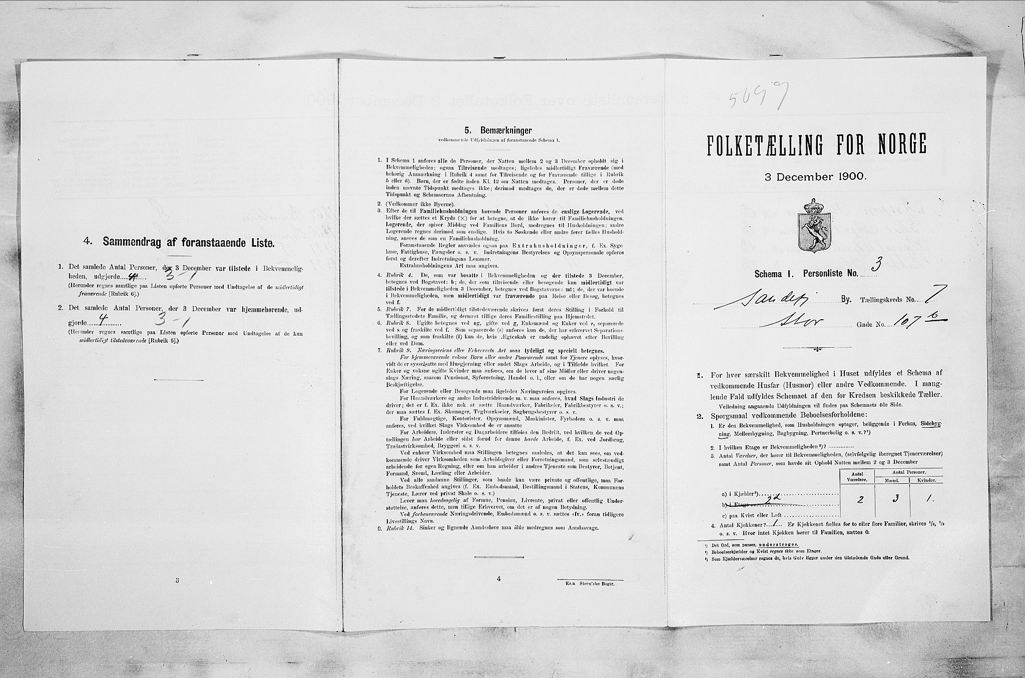 RA, Folketelling 1900 for 0706 Sandefjord kjøpstad, 1900, s. 1787