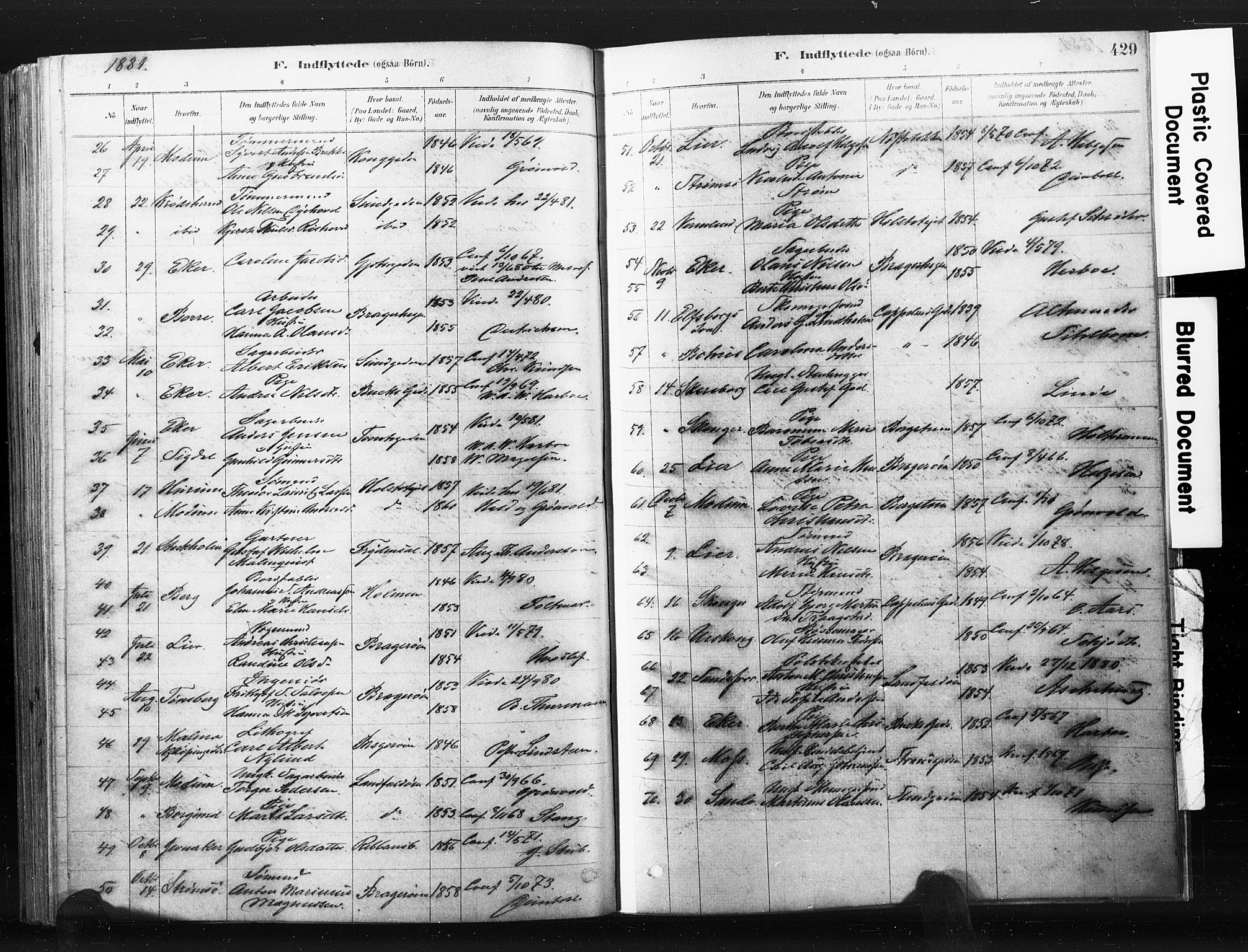 Bragernes kirkebøker, AV/SAKO-A-6/F/Fb/L0006b: Ministerialbok nr. II 6B, 1878-1885, s. 429