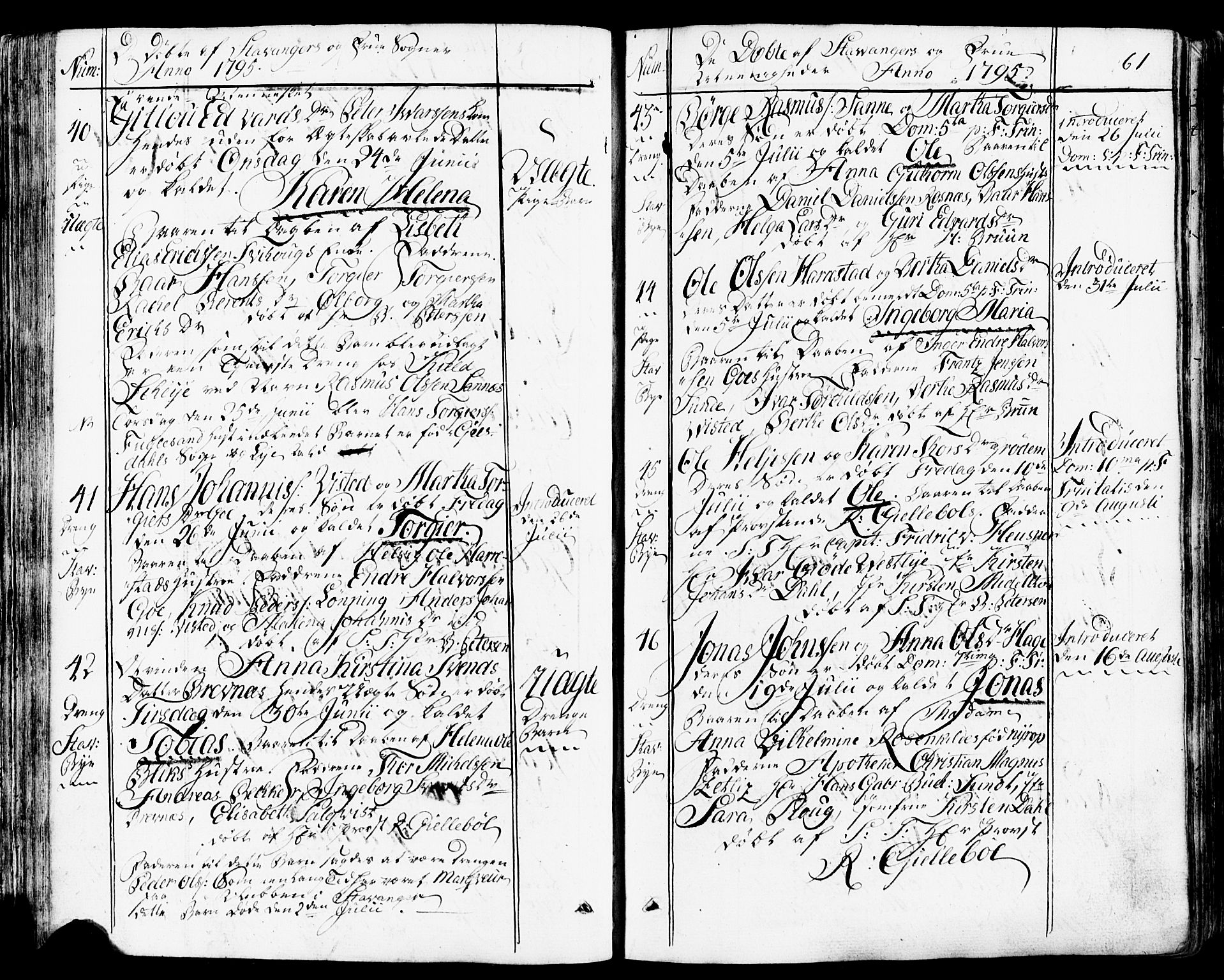 Domkirken sokneprestkontor, AV/SAST-A-101812/001/30/30BB/L0007: Klokkerbok nr. B 7, 1791-1813, s. 61