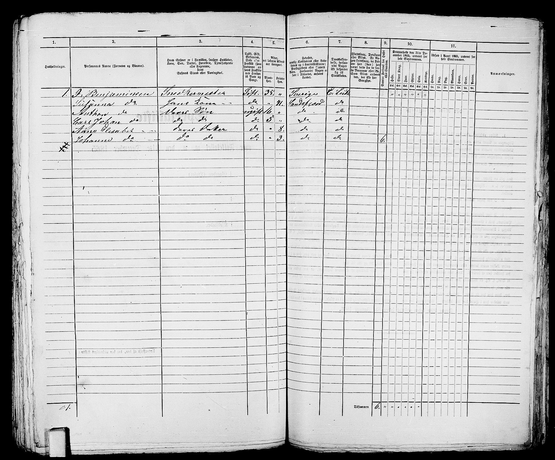 RA, Folketelling 1865 for 0706B Sandeherred prestegjeld, Sandefjord kjøpstad, 1865, s. 420