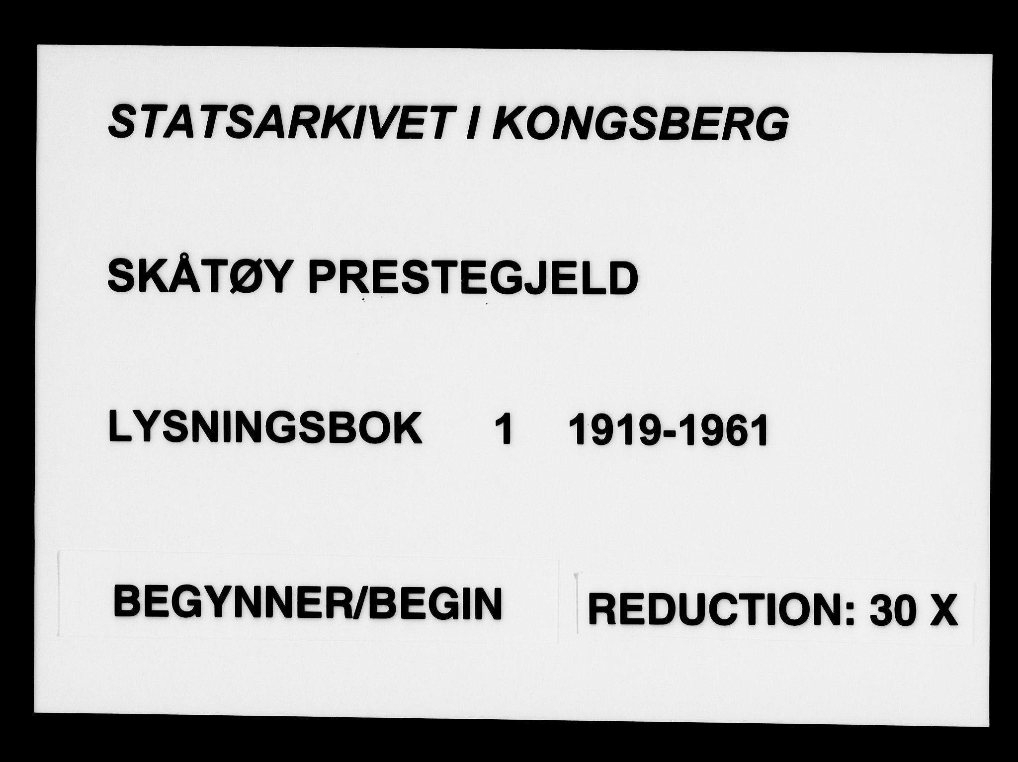 Skåtøy kirkebøker, SAKO/A-304/H/Ha/L0001: Lysningsprotokoll nr. 1, 1919-1961