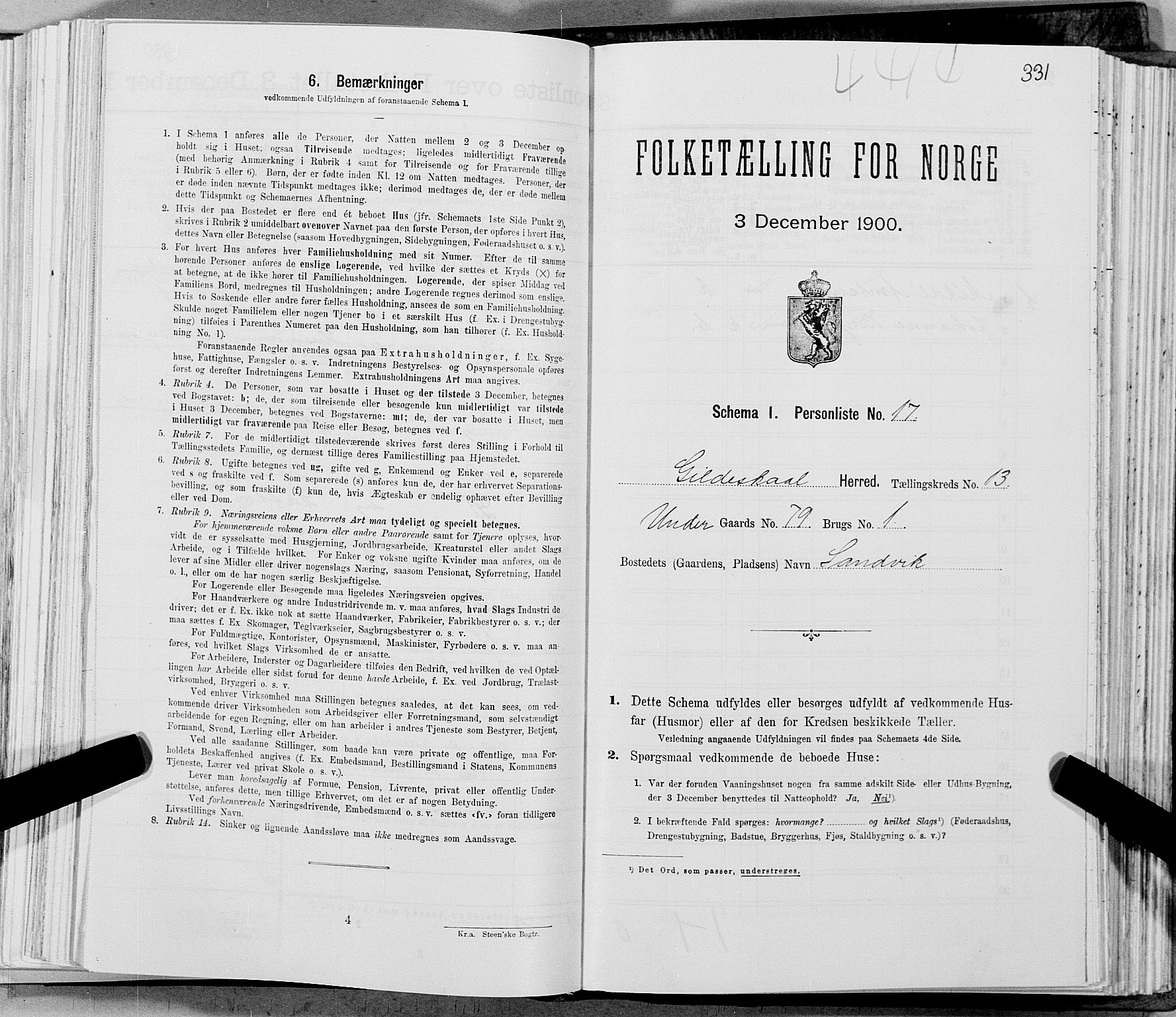 SAT, Folketelling 1900 for 1838 Gildeskål herred, 1900, s. 1314