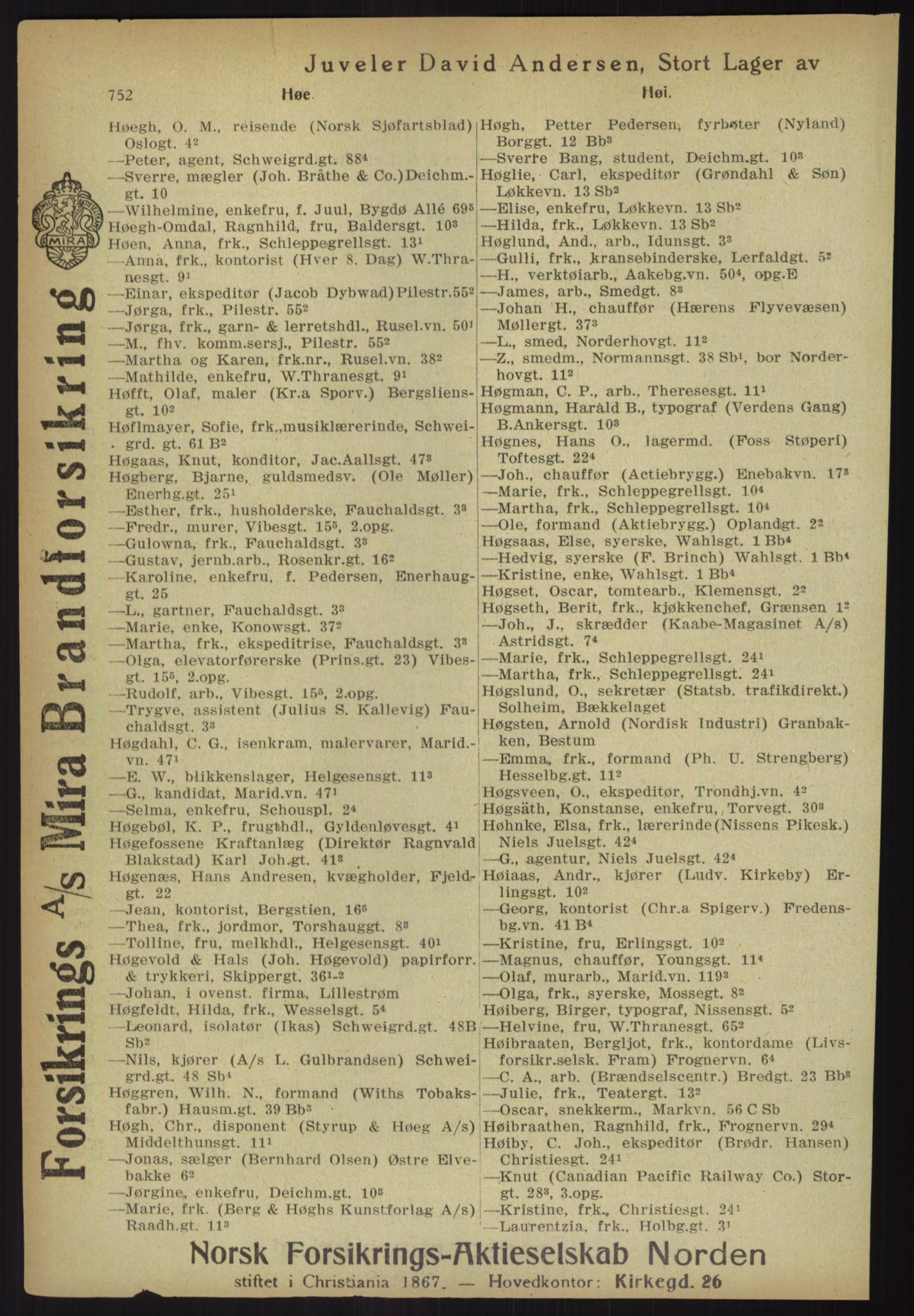 Kristiania/Oslo adressebok, PUBL/-, 1918, s. 777