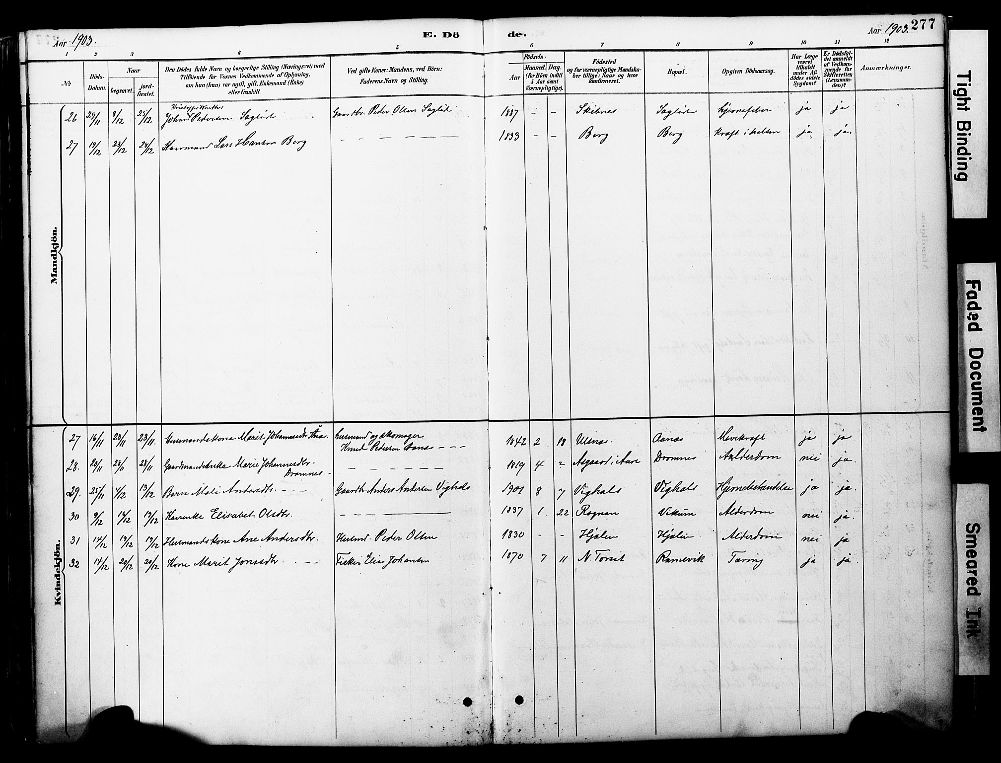 Ministerialprotokoller, klokkerbøker og fødselsregistre - Møre og Romsdal, AV/SAT-A-1454/578/L0907: Ministerialbok nr. 578A06, 1887-1904, s. 277