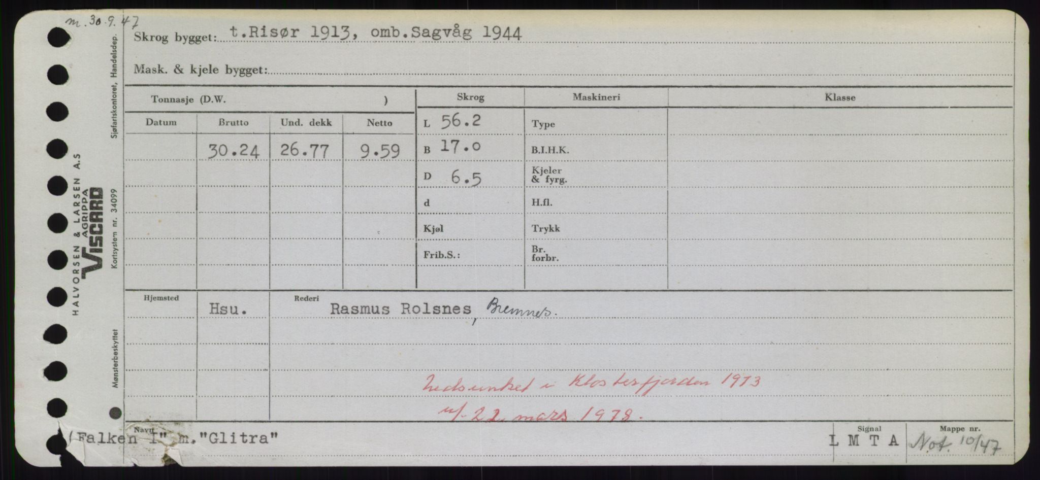 Sjøfartsdirektoratet med forløpere, Skipsmålingen, AV/RA-S-1627/H/Hd/L0012: Fartøy, G-Glø, s. 433