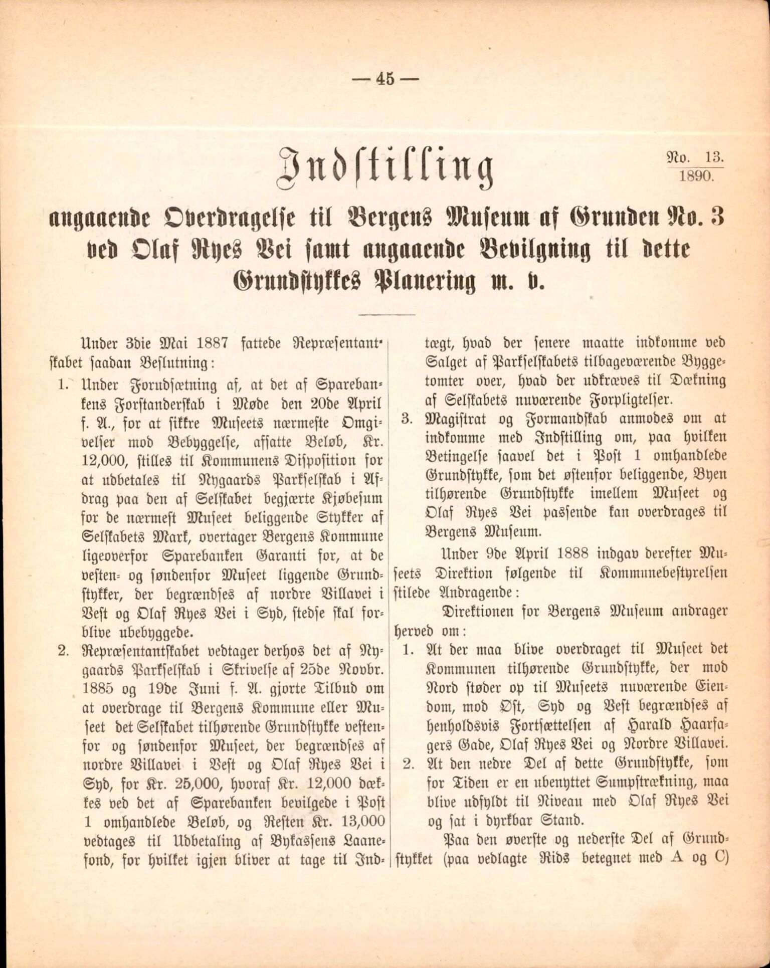 Bergen kommune. Formannskapet, BBA/A-0003/Ad/L0045: Bergens Kommuneforhandlinger, 1890