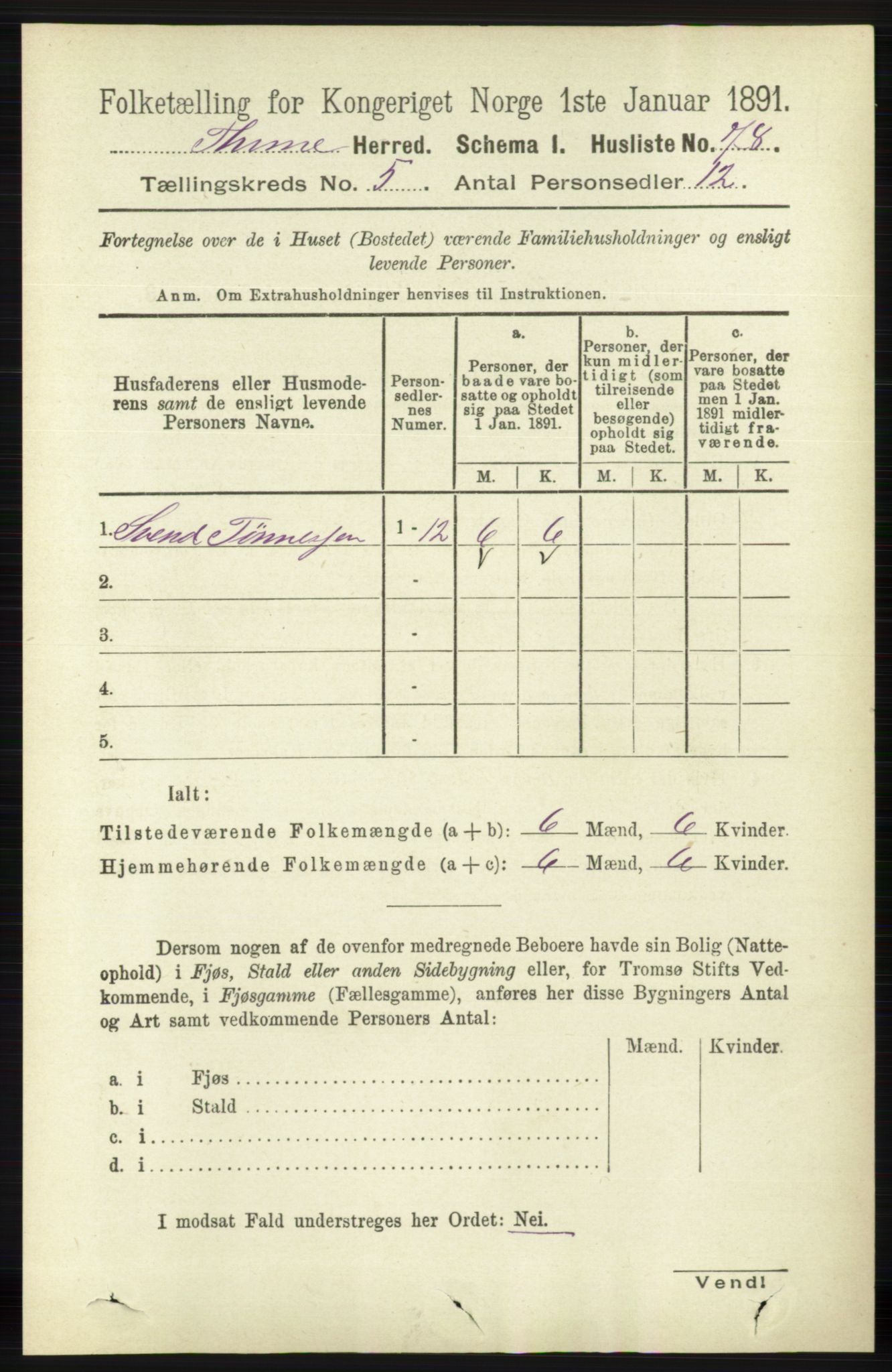 RA, Folketelling 1891 for 1121 Time herred, 1891, s. 1824