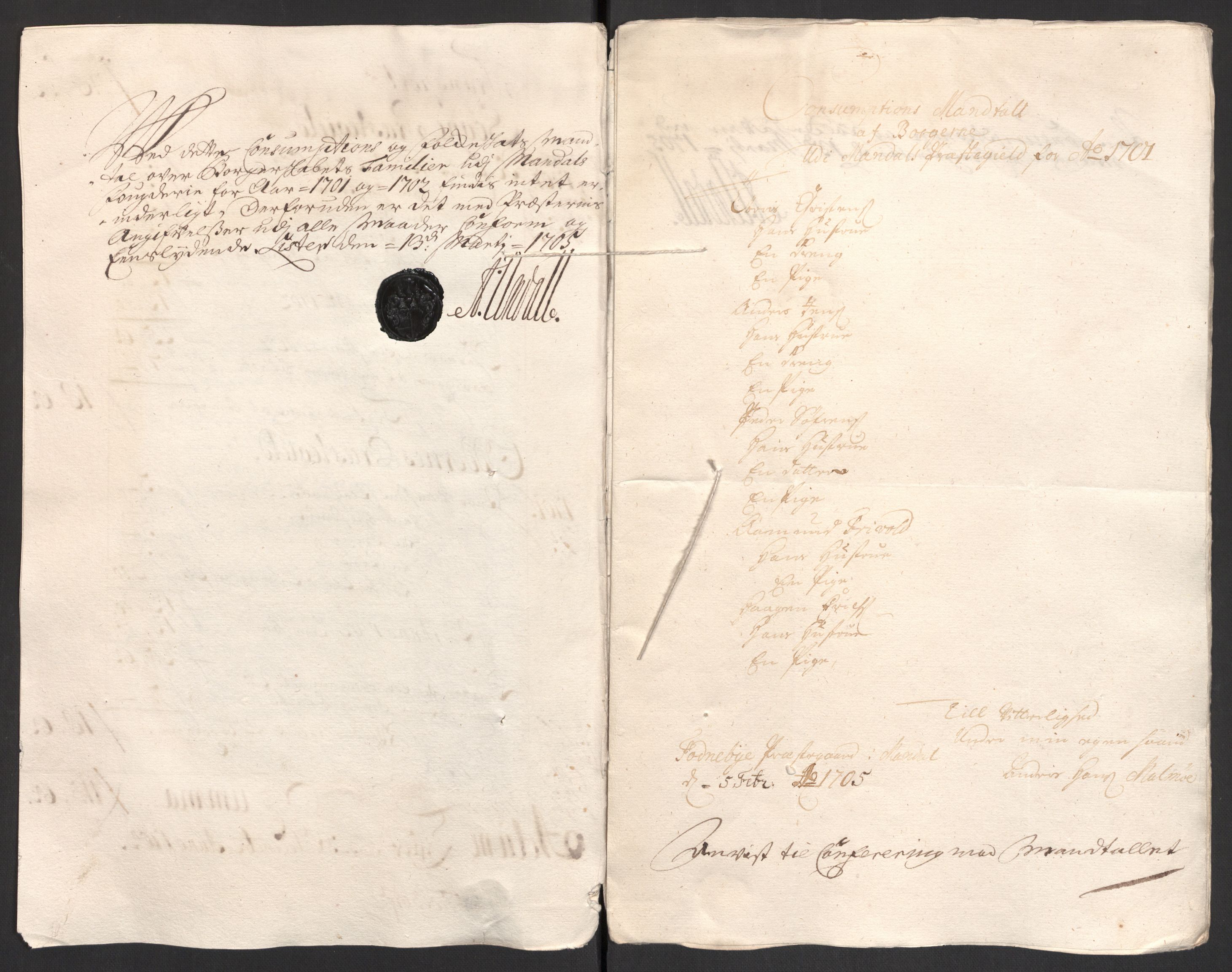 Rentekammeret inntil 1814, Reviderte regnskaper, Fogderegnskap, RA/EA-4092/R43/L2550: Fogderegnskap Lista og Mandal, 1703-1704, s. 326