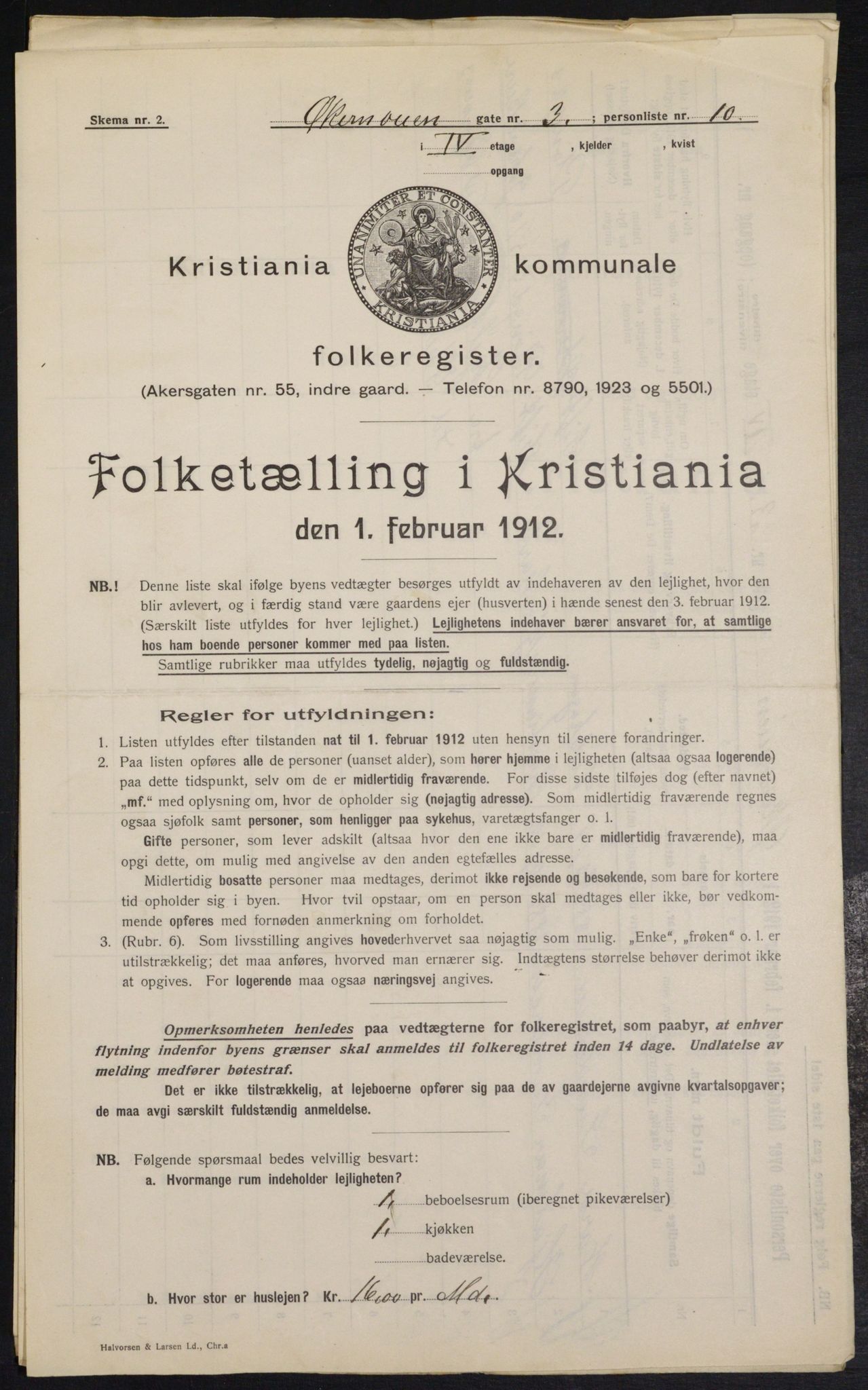 OBA, Kommunal folketelling 1.2.1912 for Kristiania, 1912, s. 128684