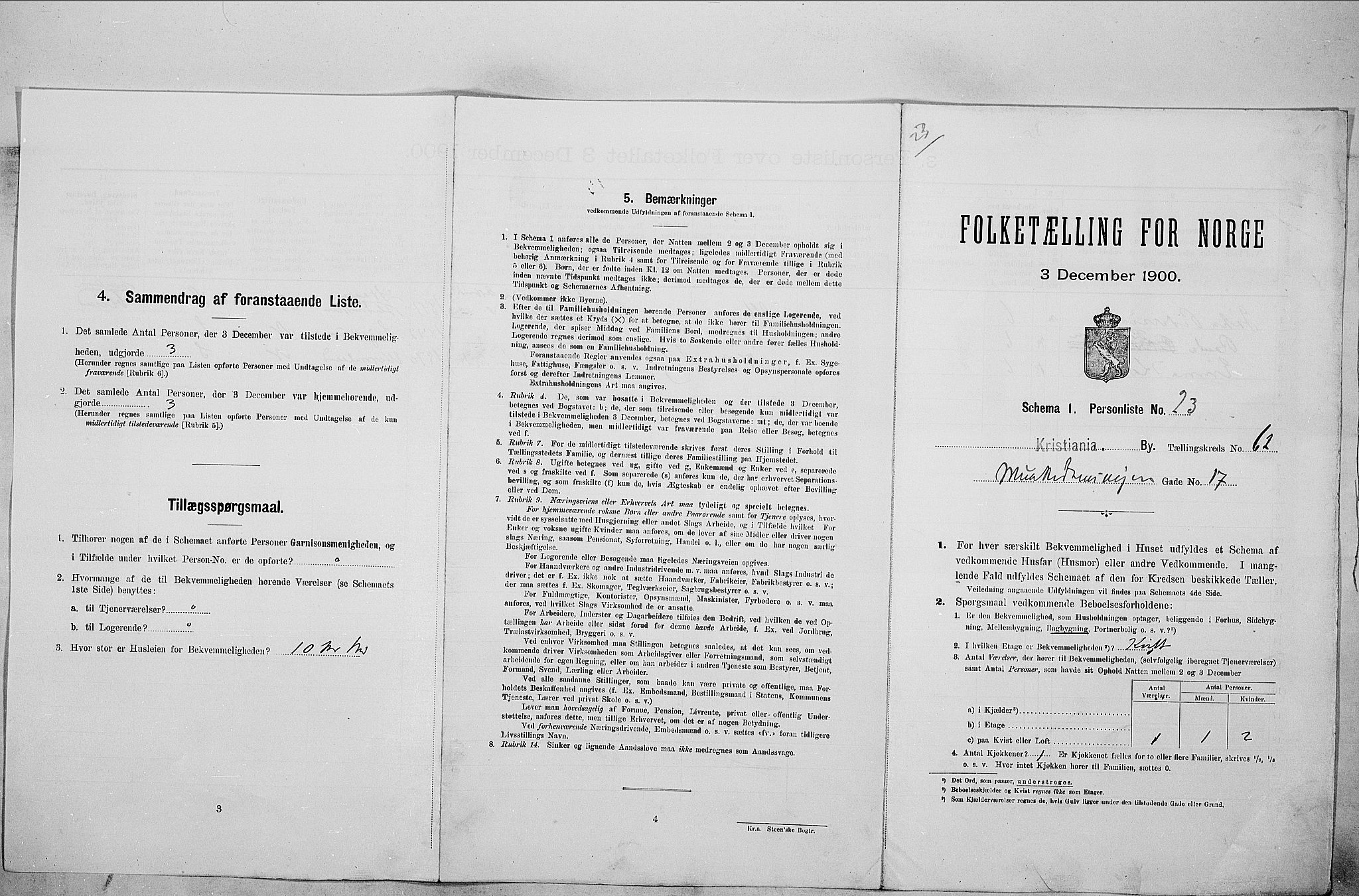 SAO, Folketelling 1900 for 0301 Kristiania kjøpstad, 1900, s. 60706