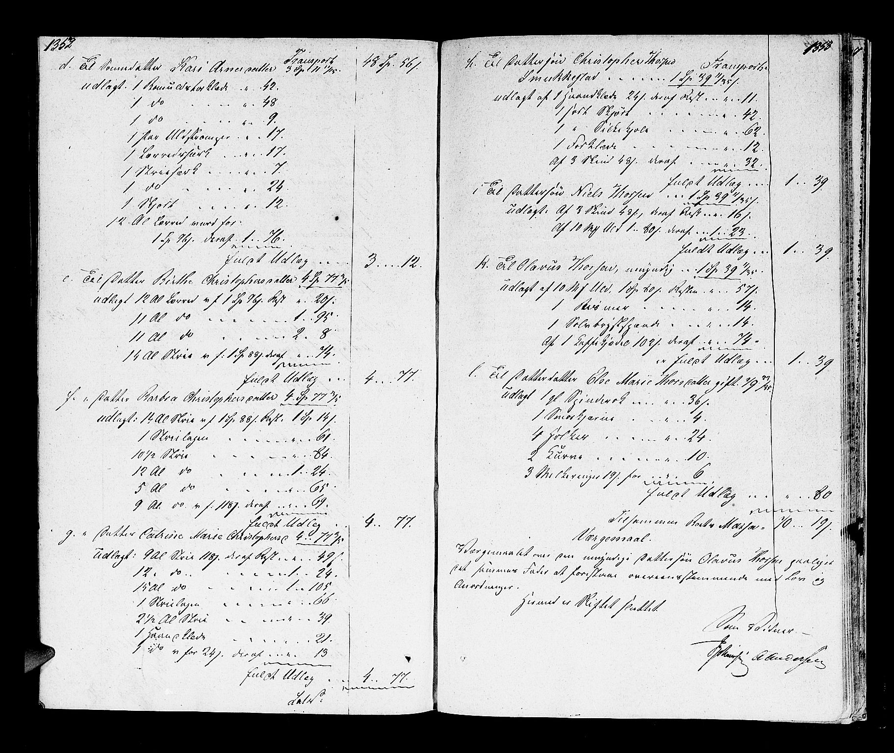 Larvik sorenskriveri, SAKO/A-83/H/Hd/Hdd/L0001: Skifteutlodningsprotokoll, 1834-1842, s. 1352-1353