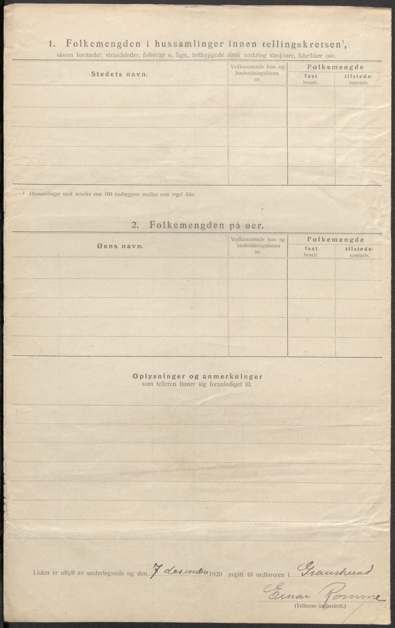 SAKO, Folketelling 1920 for 0824 Gransherad herred, 1920, s. 12