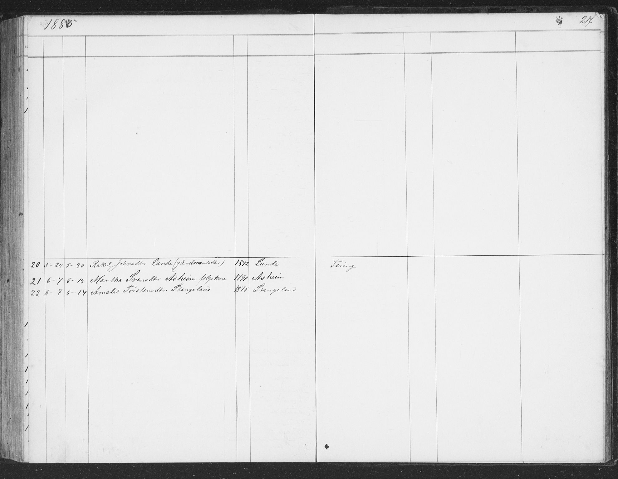 Høyland sokneprestkontor, AV/SAST-A-101799/001/30BB/L0002: Klokkerbok nr. B 2, 1874-1886, s. 217