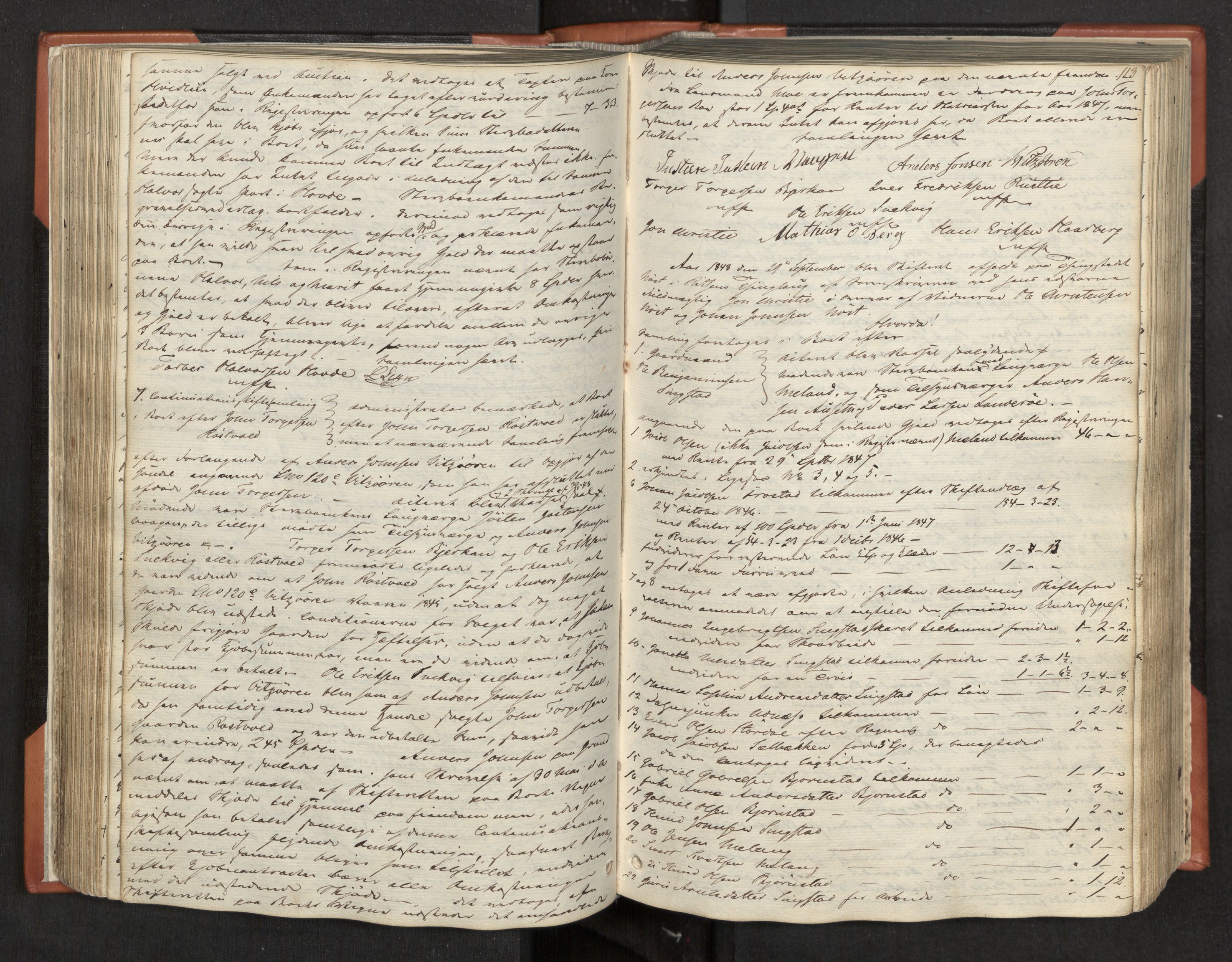 Fosen sorenskriveri, AV/SAT-A-1107/1/3/3B/L0001: Skiftebehandlingsprotokoll, 1845-1858, s. 113