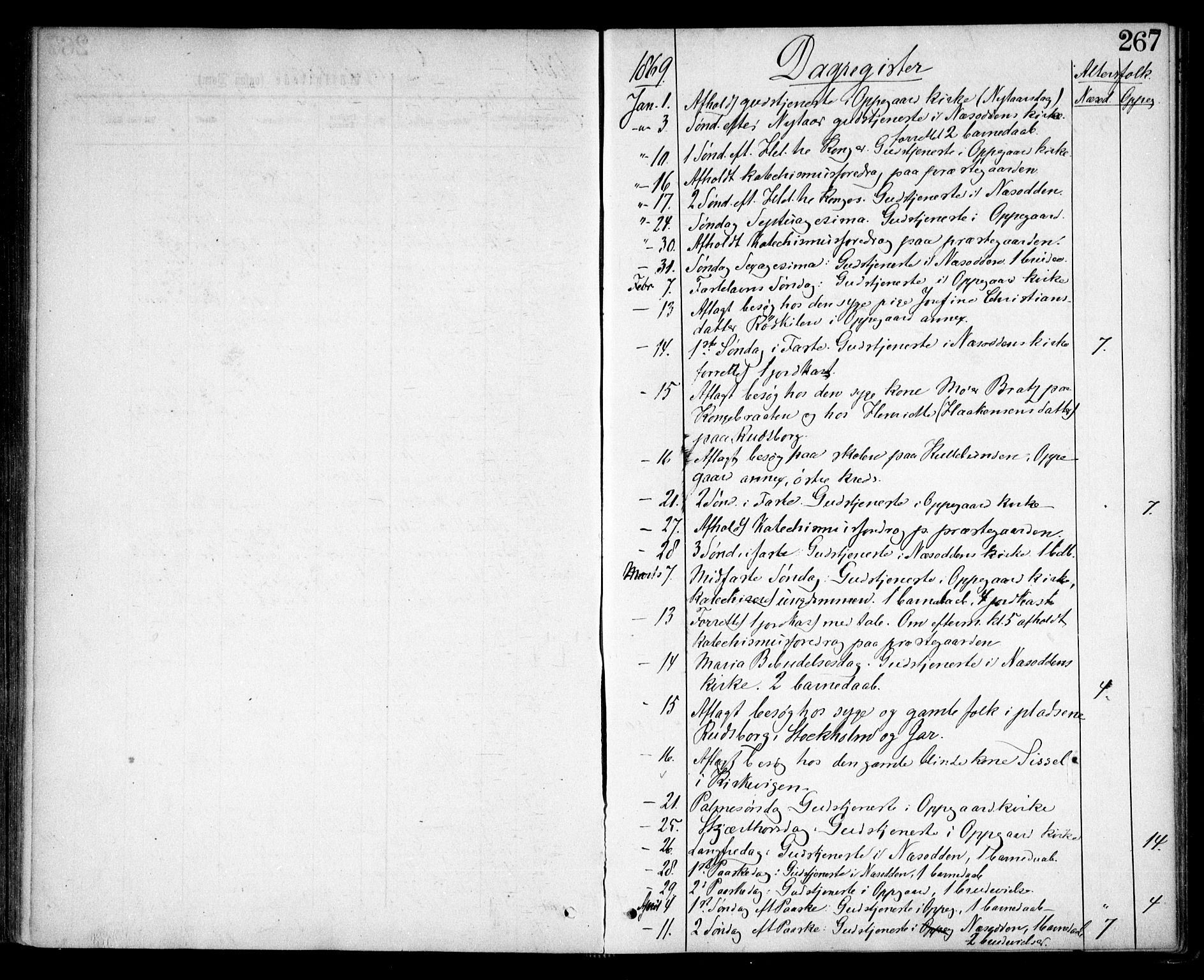 Nesodden prestekontor Kirkebøker, AV/SAO-A-10013/F/Fa/L0008: Ministerialbok nr. I 8, 1869-1879, s. 267