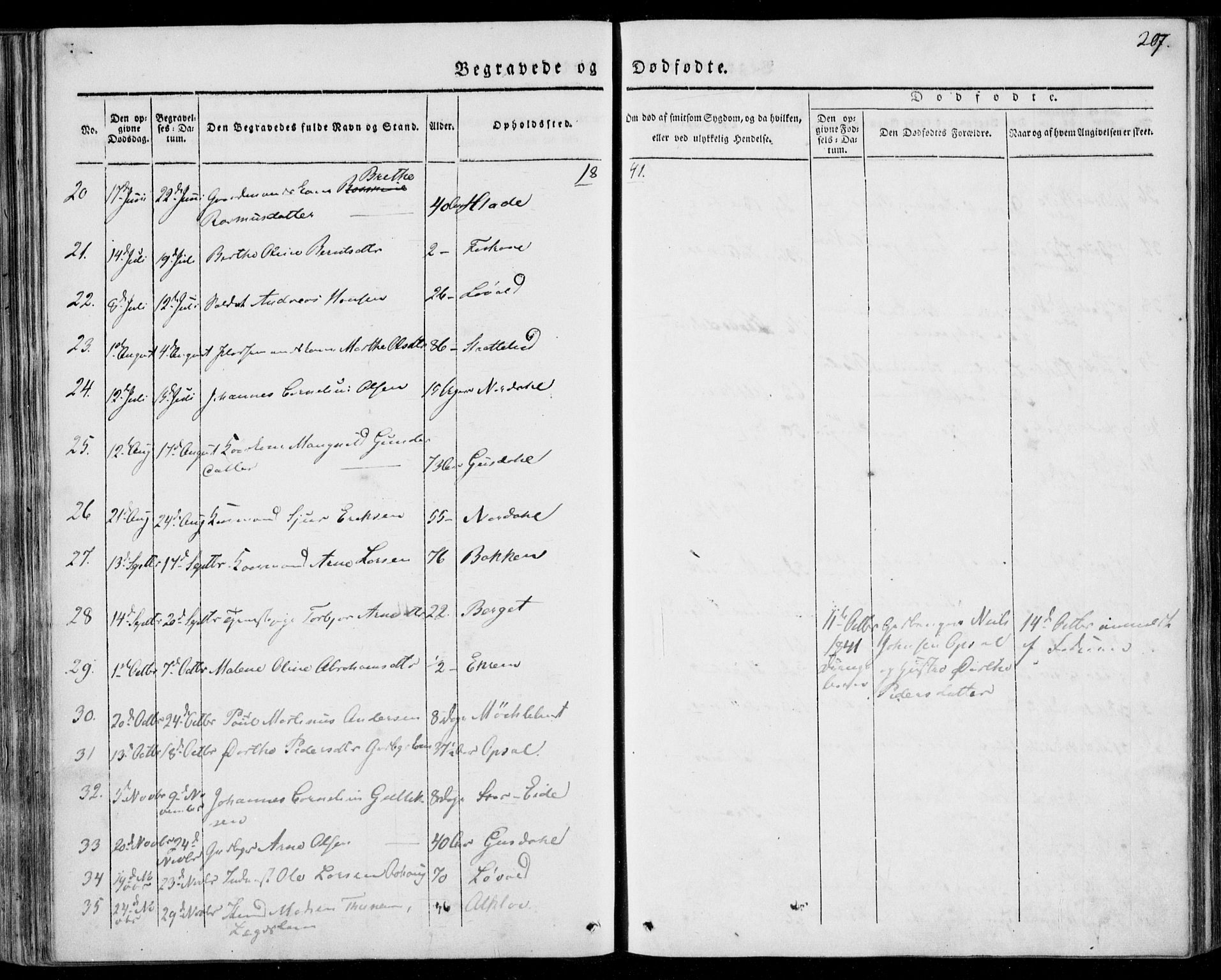 Ministerialprotokoller, klokkerbøker og fødselsregistre - Møre og Romsdal, AV/SAT-A-1454/501/L0005: Ministerialbok nr. 501A05, 1831-1844, s. 207