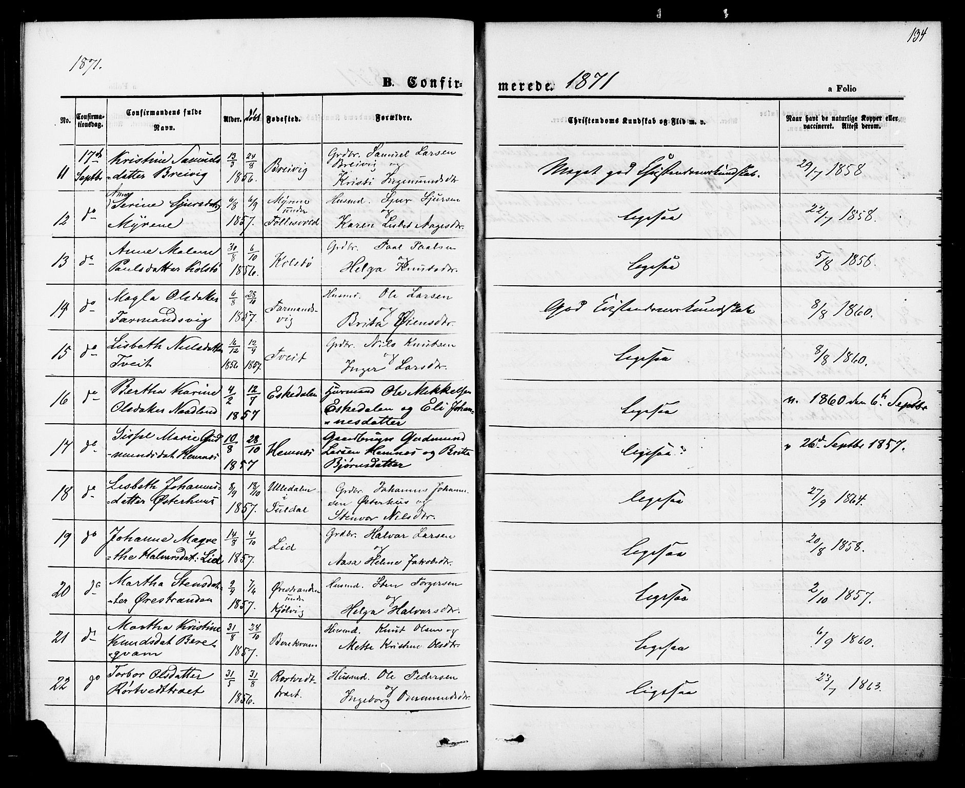Jelsa sokneprestkontor, AV/SAST-A-101842/01/IV: Ministerialbok nr. A 8, 1867-1883, s. 134