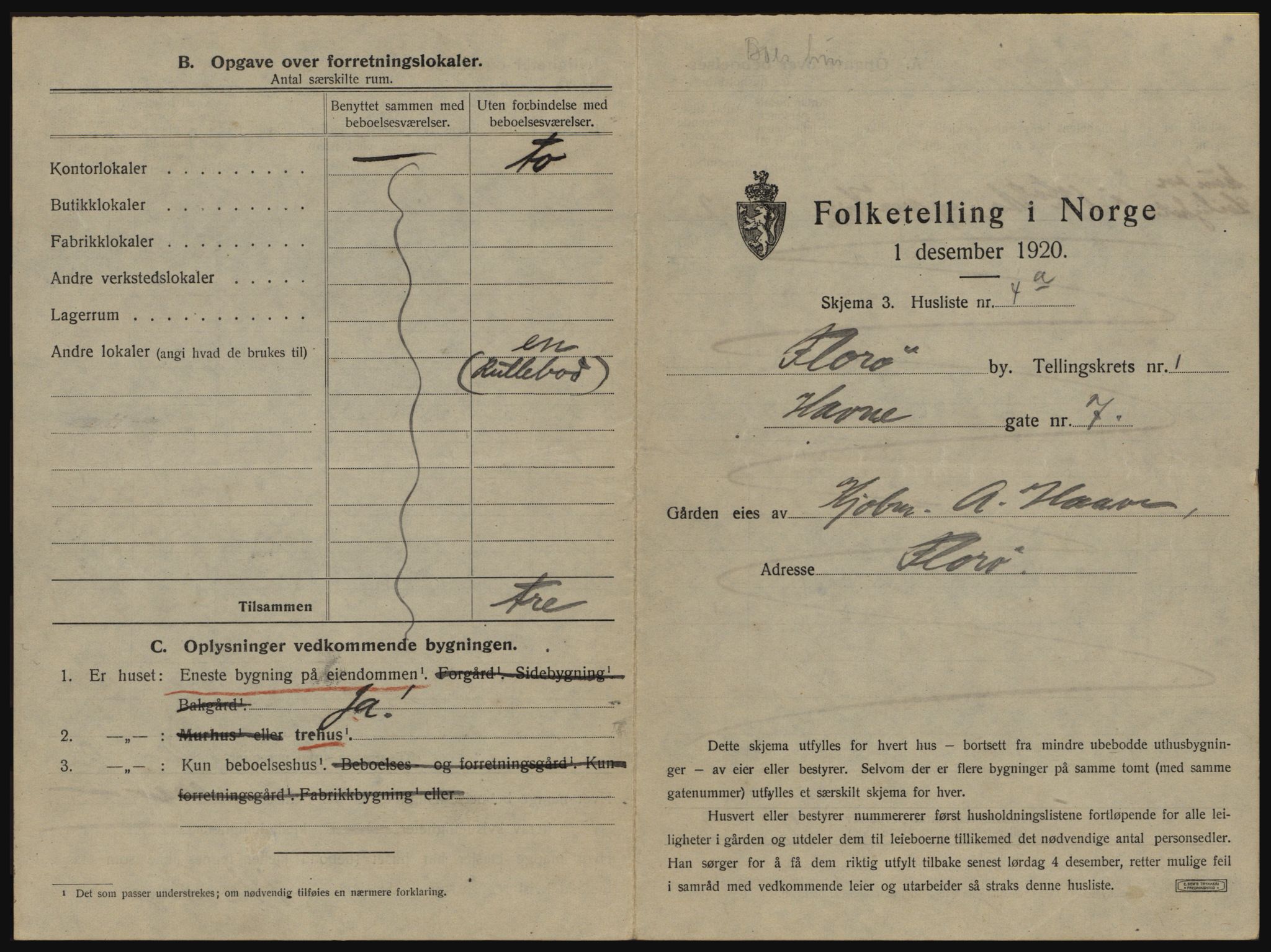 SAB, Folketelling 1920 for 1401 Florø ladested, 1920, s. 26