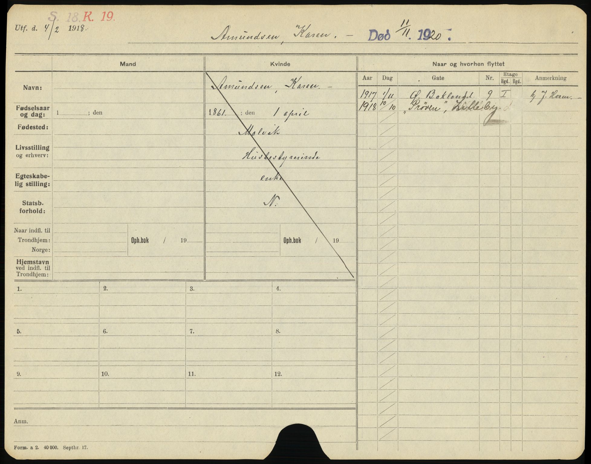 Trondheim folkeregister, AV/SAT-A-1608/1/F/Fe/L0002: Døde, 1920-1921