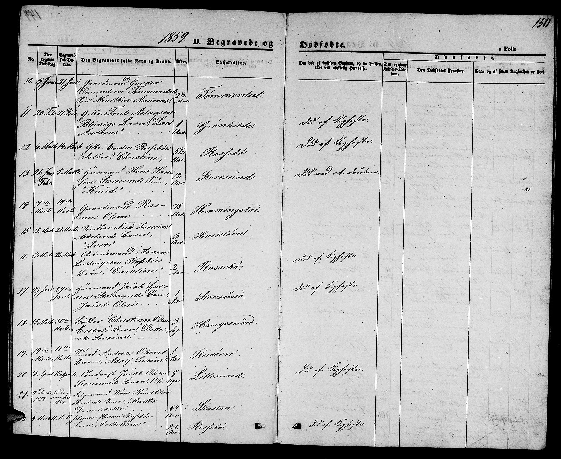 Torvastad sokneprestkontor, AV/SAST-A -101857/H/Ha/Hab/L0006: Klokkerbok nr. B 6, 1858-1867, s. 150