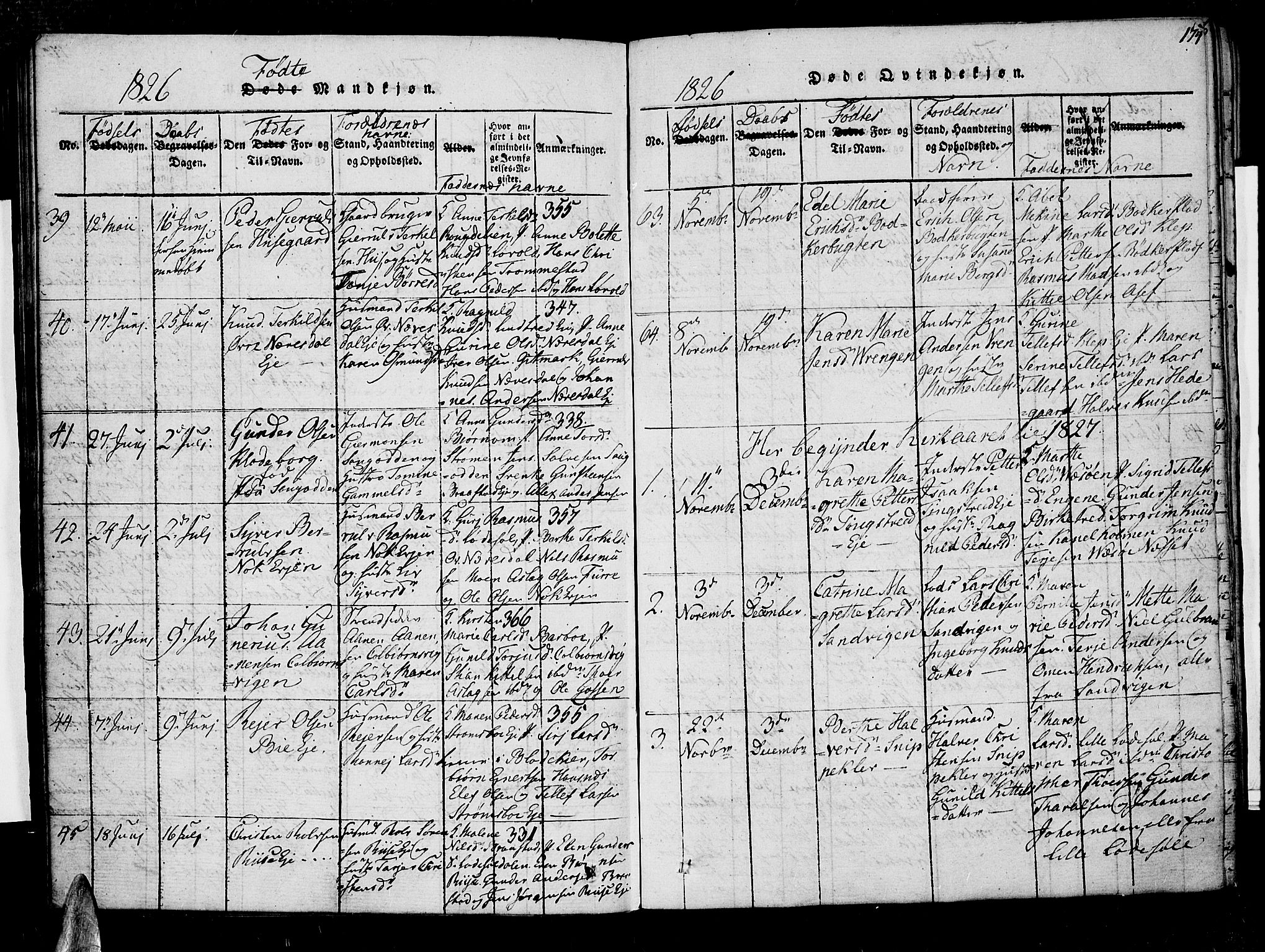 Øyestad sokneprestkontor, AV/SAK-1111-0049/F/Fa/L0012: Ministerialbok nr. A 12, 1816-1827, s. 174