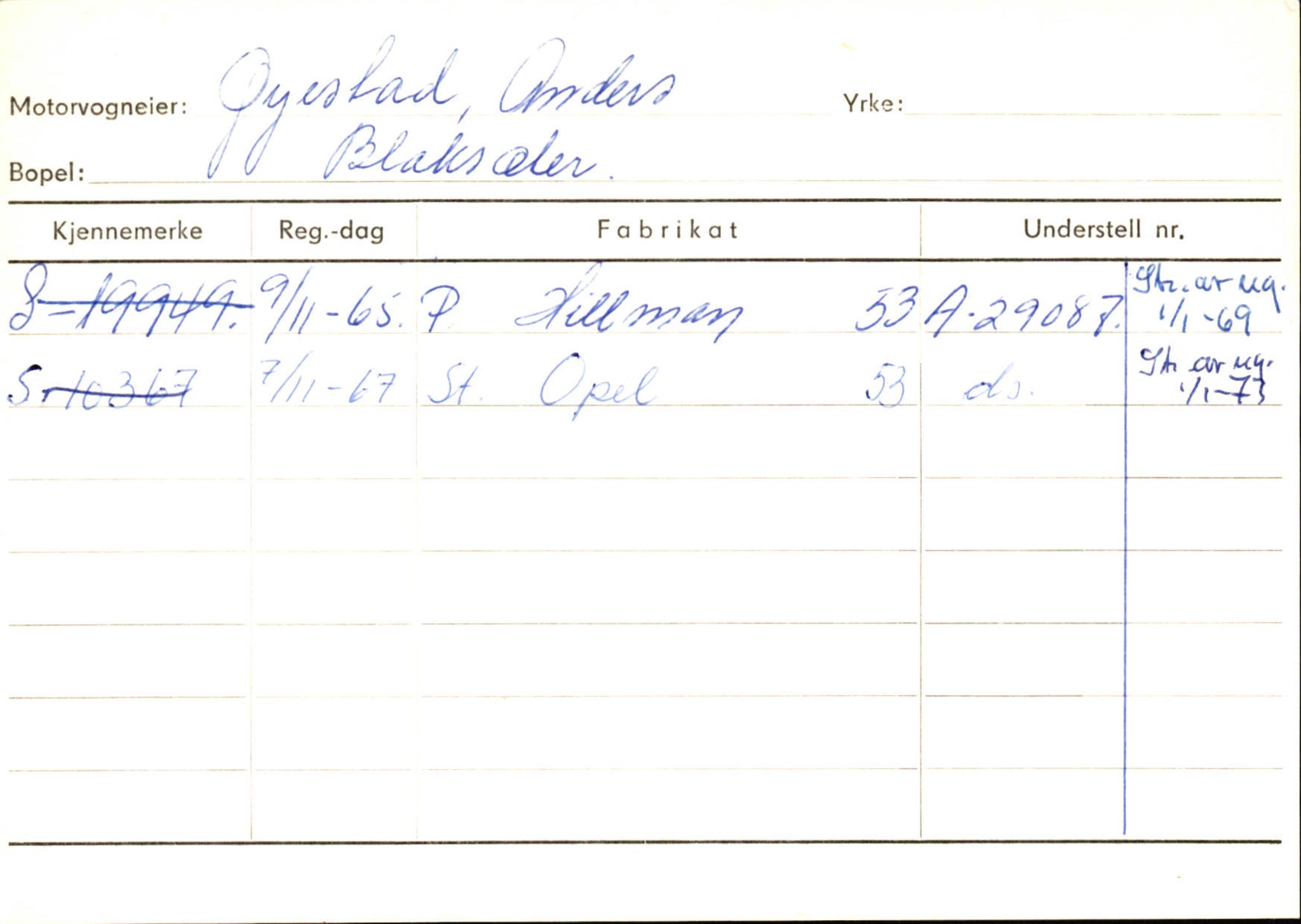 Statens vegvesen, Sogn og Fjordane vegkontor, SAB/A-5301/4/F/L0131: Eigarregister Høyanger P-Å. Stryn S-Å, 1945-1975, s. 2505