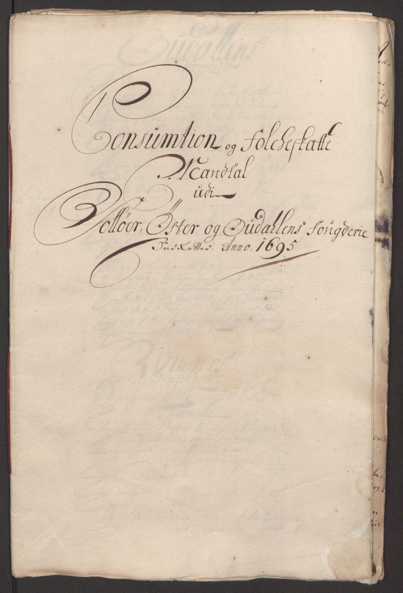 Rentekammeret inntil 1814, Reviderte regnskaper, Fogderegnskap, RA/EA-4092/R13/L0833: Fogderegnskap Solør, Odal og Østerdal, 1695, s. 265