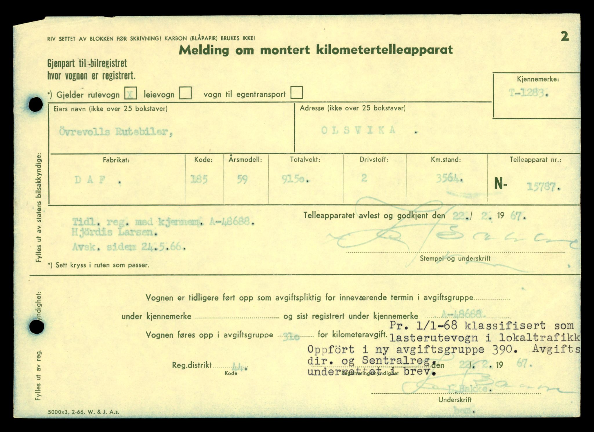 Møre og Romsdal vegkontor - Ålesund trafikkstasjon, SAT/A-4099/F/Fe/L0011: Registreringskort for kjøretøy T 1170 - T 1289, 1927-1998, s. 2372