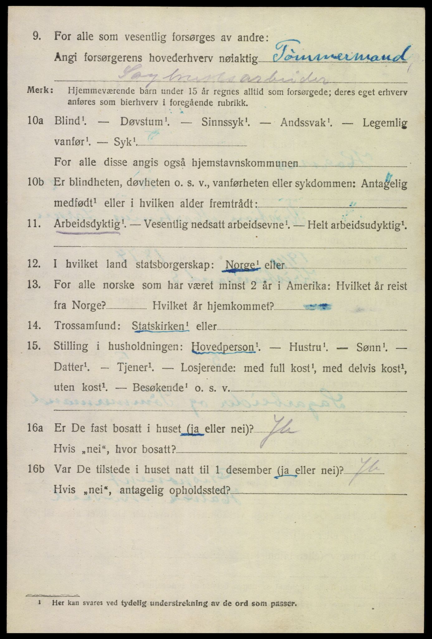 SAK, Folketelling 1920 for 0936 Hornnes herred, 1920, s. 2554