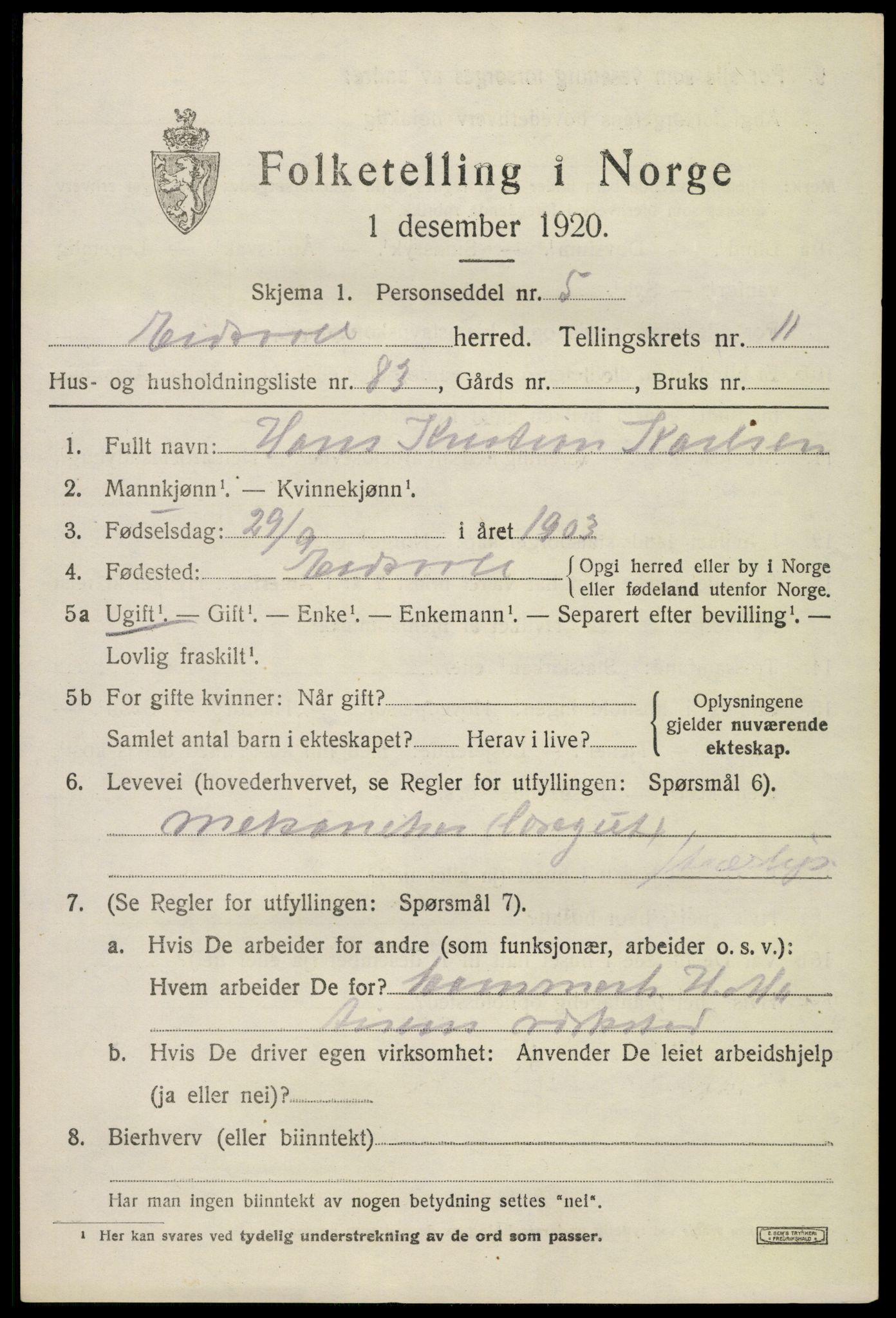 SAO, Folketelling 1920 for 0237 Eidsvoll herred, 1920, s. 18163