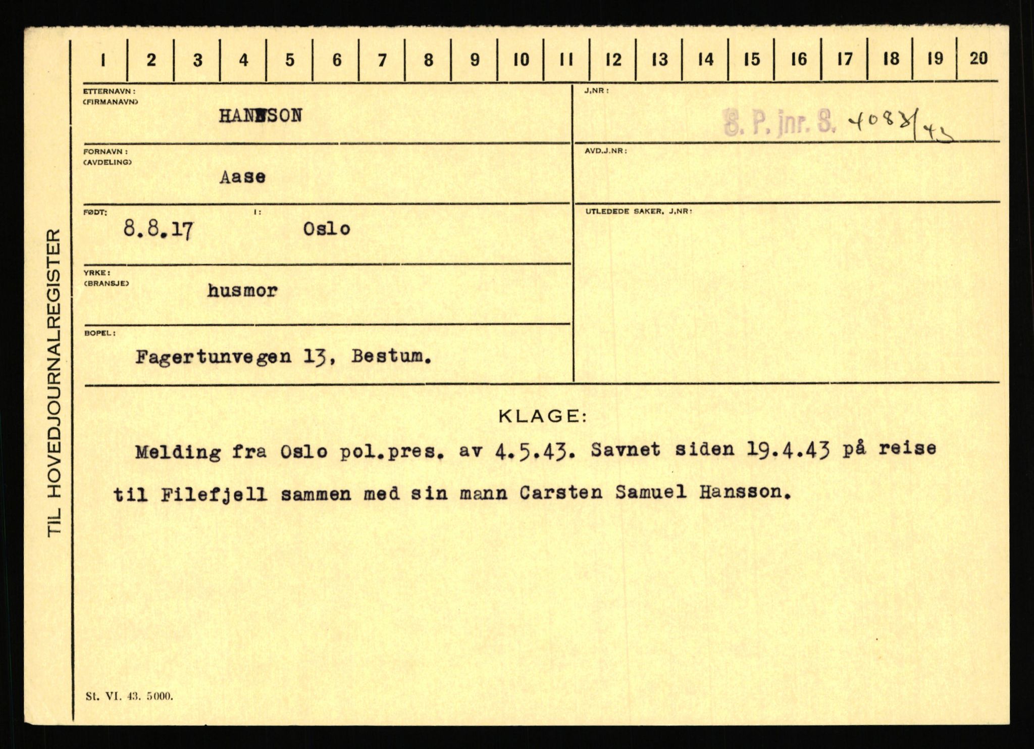 Statspolitiet - Hovedkontoret / Osloavdelingen, AV/RA-S-1329/C/Ca/L0006: Hanche - Hokstvedt, 1943-1945, s. 1772