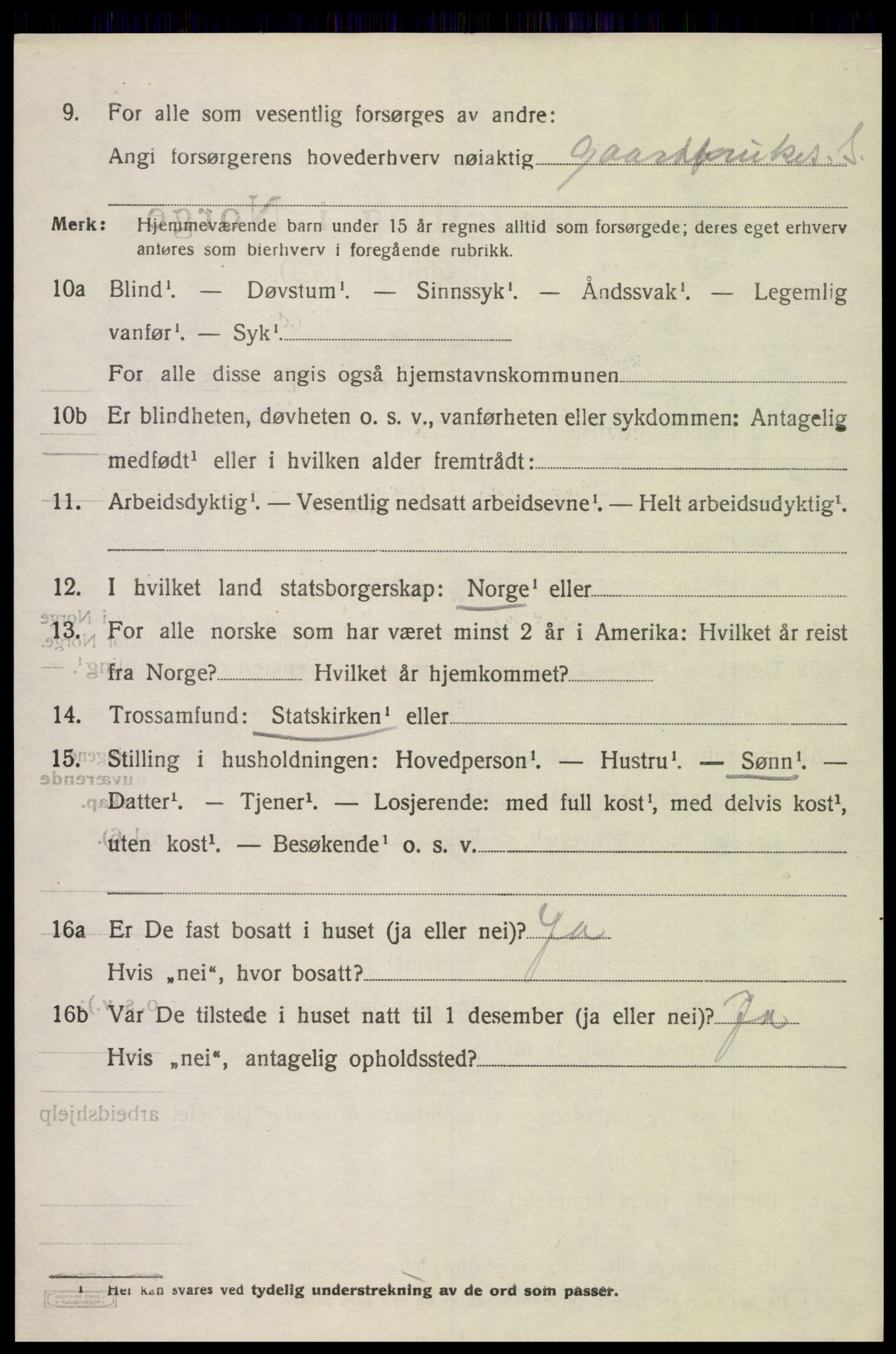 SAK, Folketelling 1920 for 1038 Feda herred, 1920, s. 1856